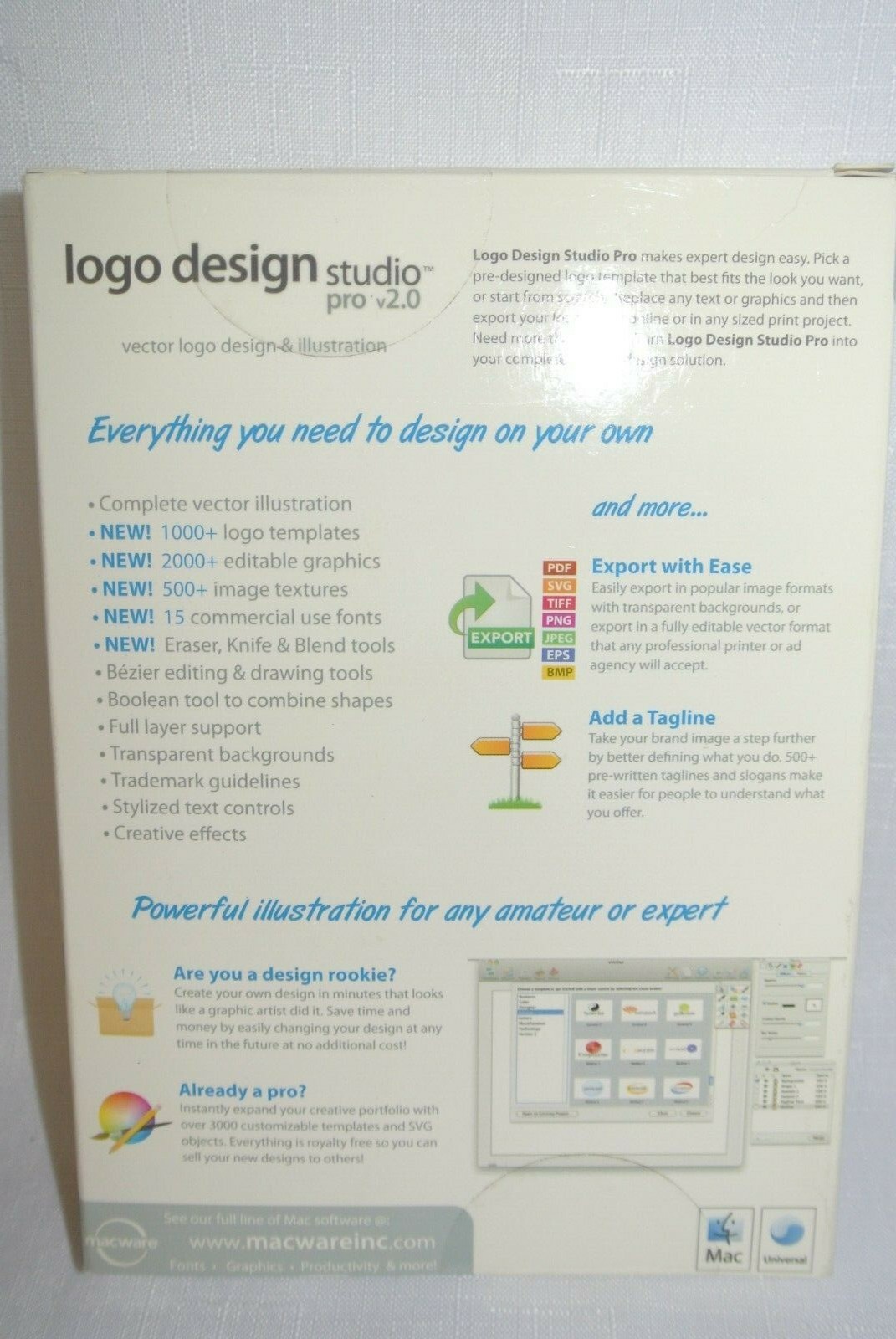 Logo Design Studio Pro V2 V2.0 Bezier editing Full Retail Package PC MAC