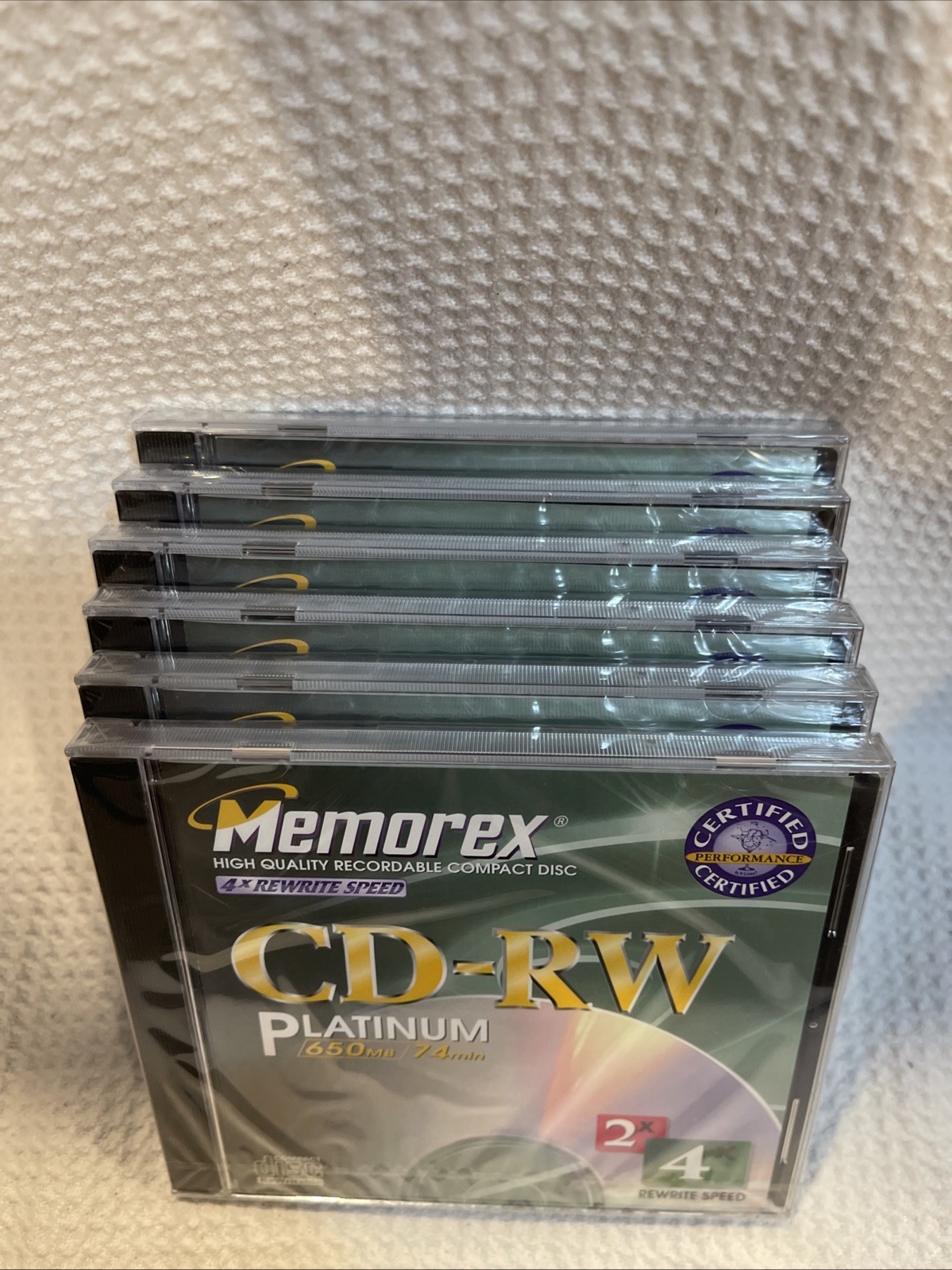 Memorex CD-RW Platinum 650MB 74min Vintage Blank Media Lot of 6 Rewritable, New