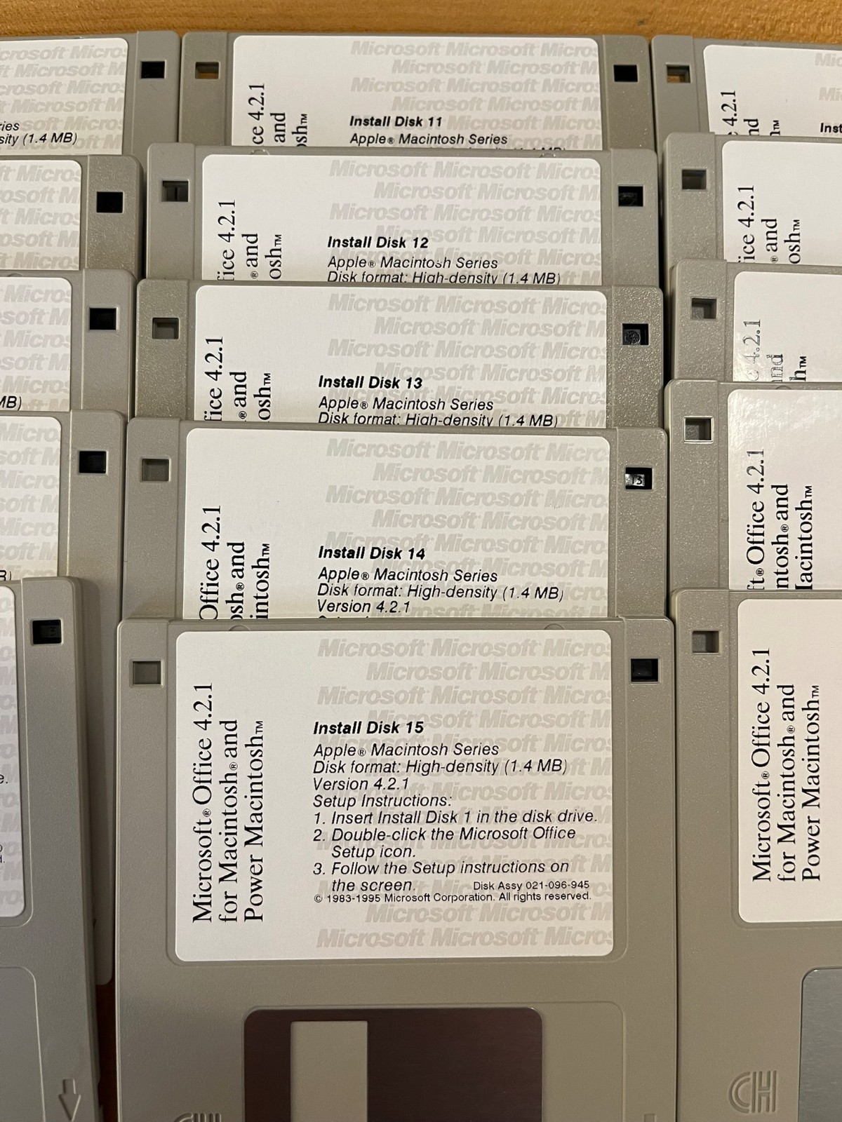 Microsoft Office 4.2.1 for Macintosh, INCOMPLETE Set of Floppy Disk 6-15 26-34