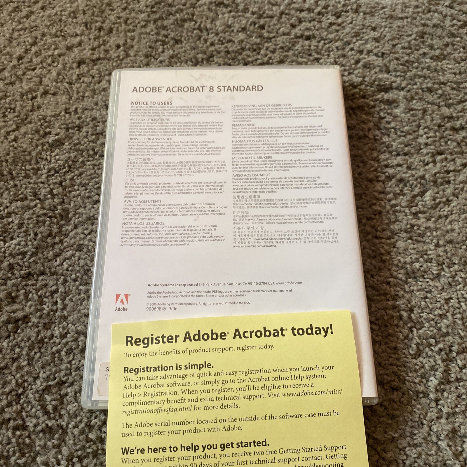 Adobe Acrobat 8 Standard for Windows w/ Serial Number