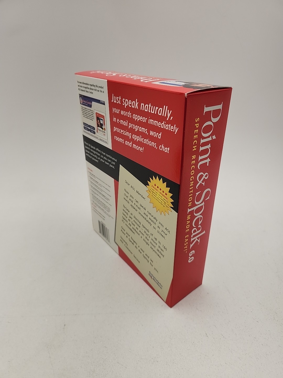 AOL Dragon Systems Point &Speak Windows 95/98/NT/2000 XP BIG BOX PC NEW SEALED