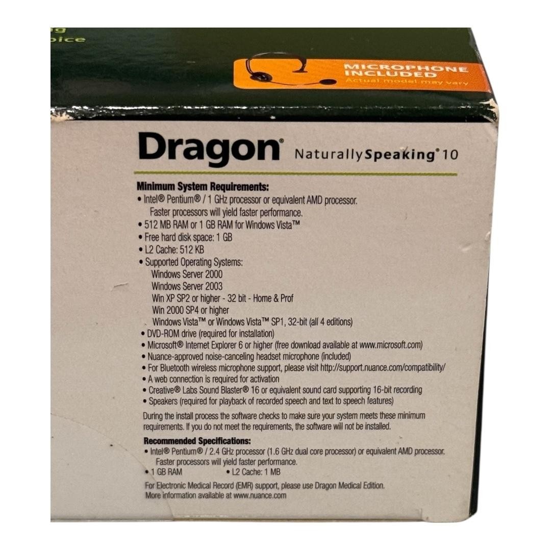 Nuance Dragon NaturallySpeaking 10 Standard Speech Recognition Software DVD Set