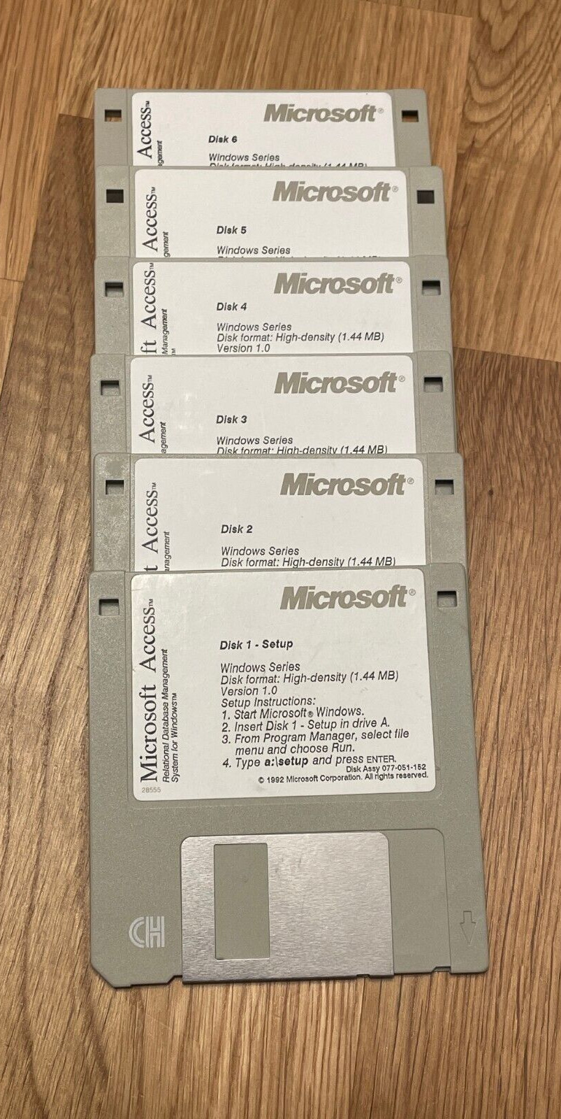Vintage 1992 Microsoft Access 1.0 Database Management System Disk 1-6