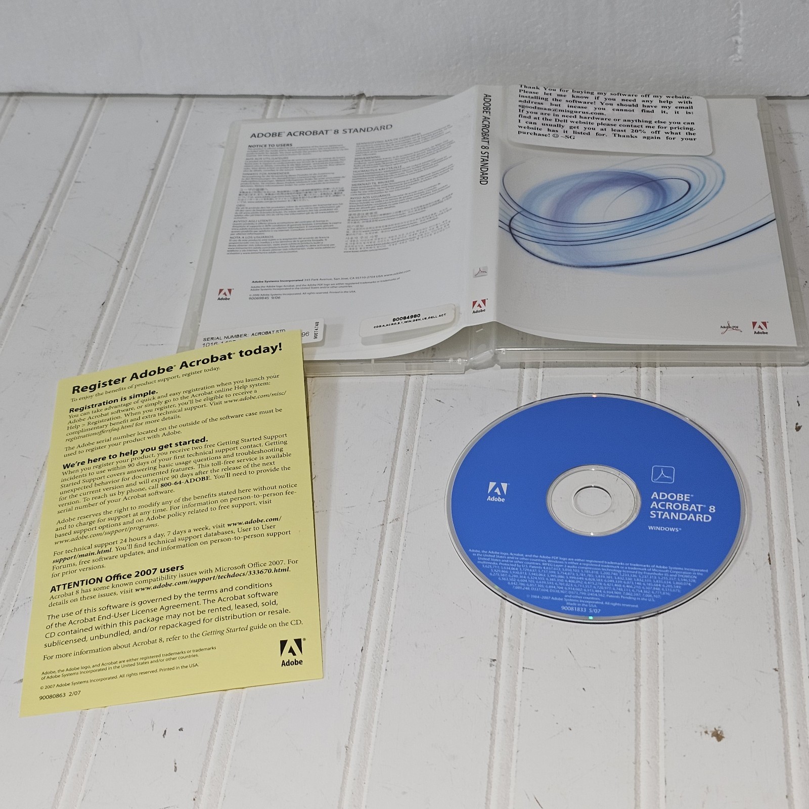 Vintage Adobe Acrobat 8 Standard for Windows W/ Serial Key In Case