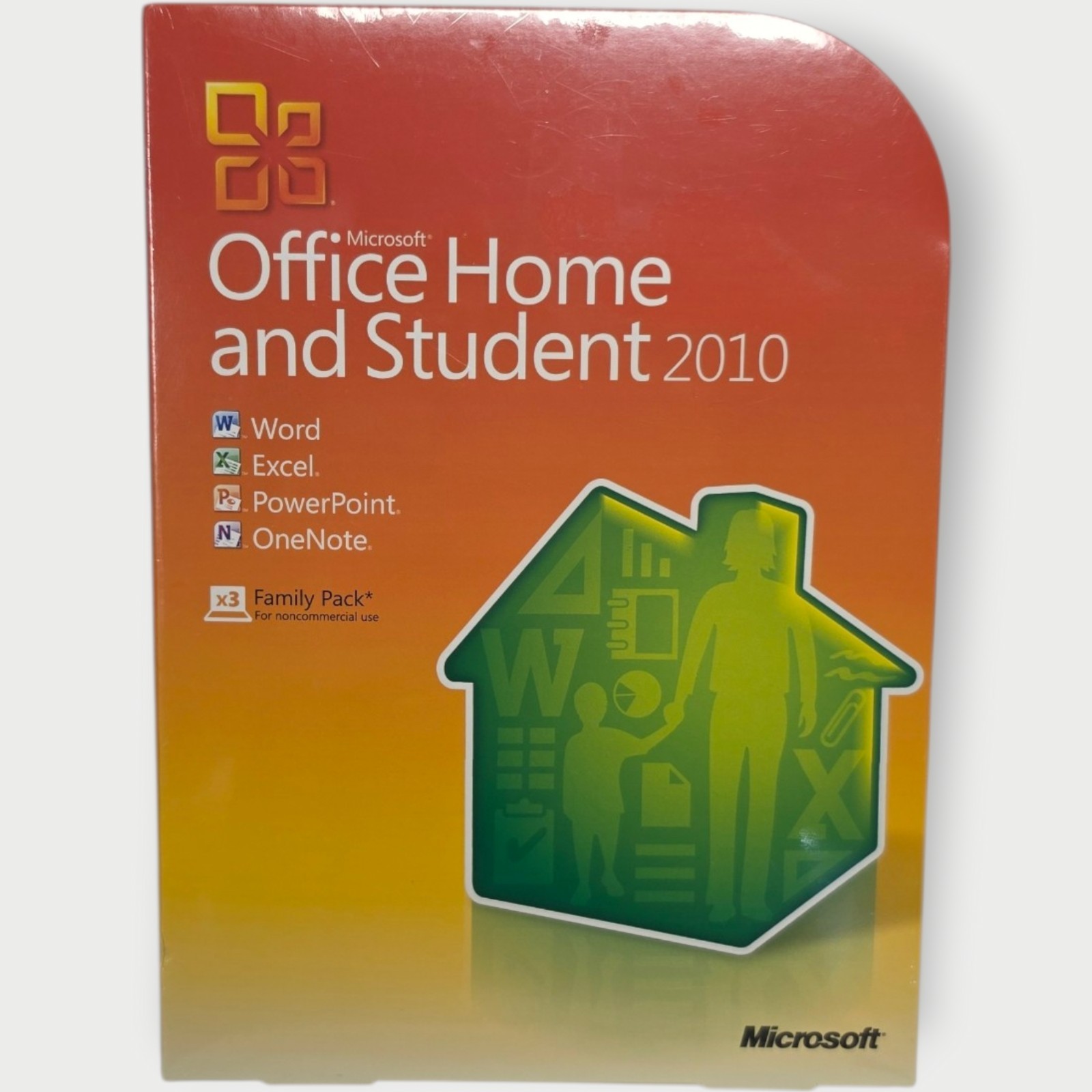 Microsoft Office 2010 Home and Student For 3 PCs Full Version =NEW SEALED BOX=