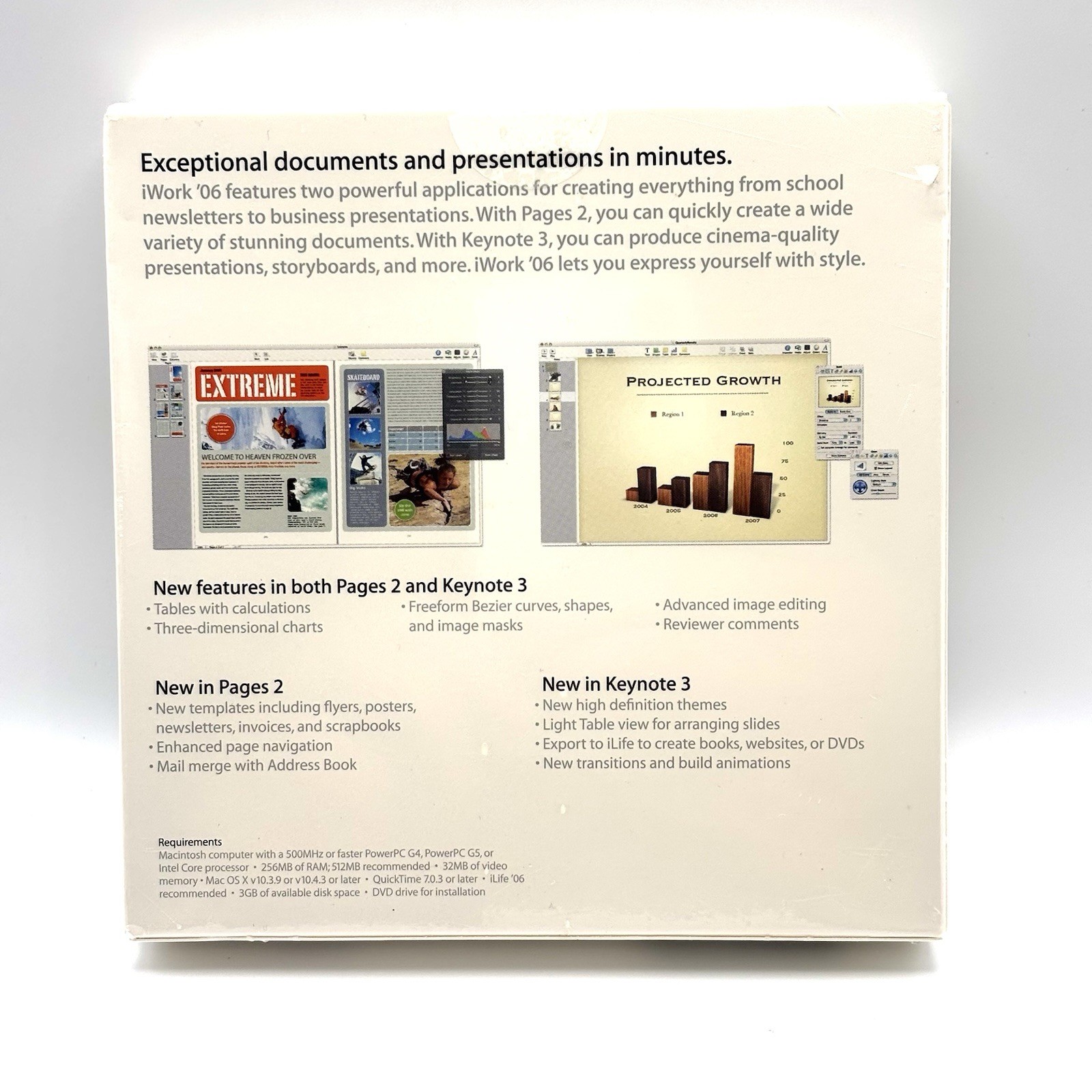 Apple iWork ’06 SEALED MA222Z/A – Pages 2, Keynote 3