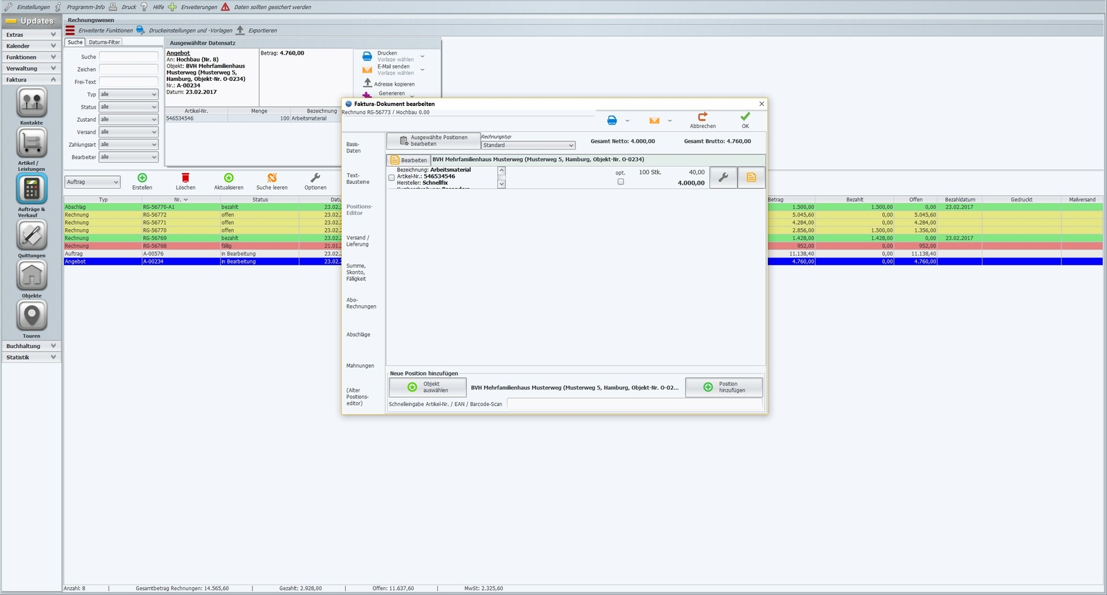 Software for Painters & Varnishers, Craftsmen Invoice Program, Craftsman Software