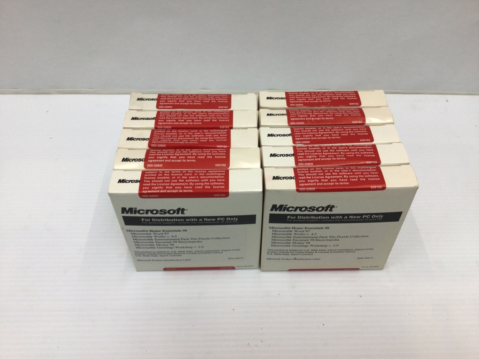(LOT OF 10) MICROSOFT HOME ESSENTIALS 98 NEW IN BOX
