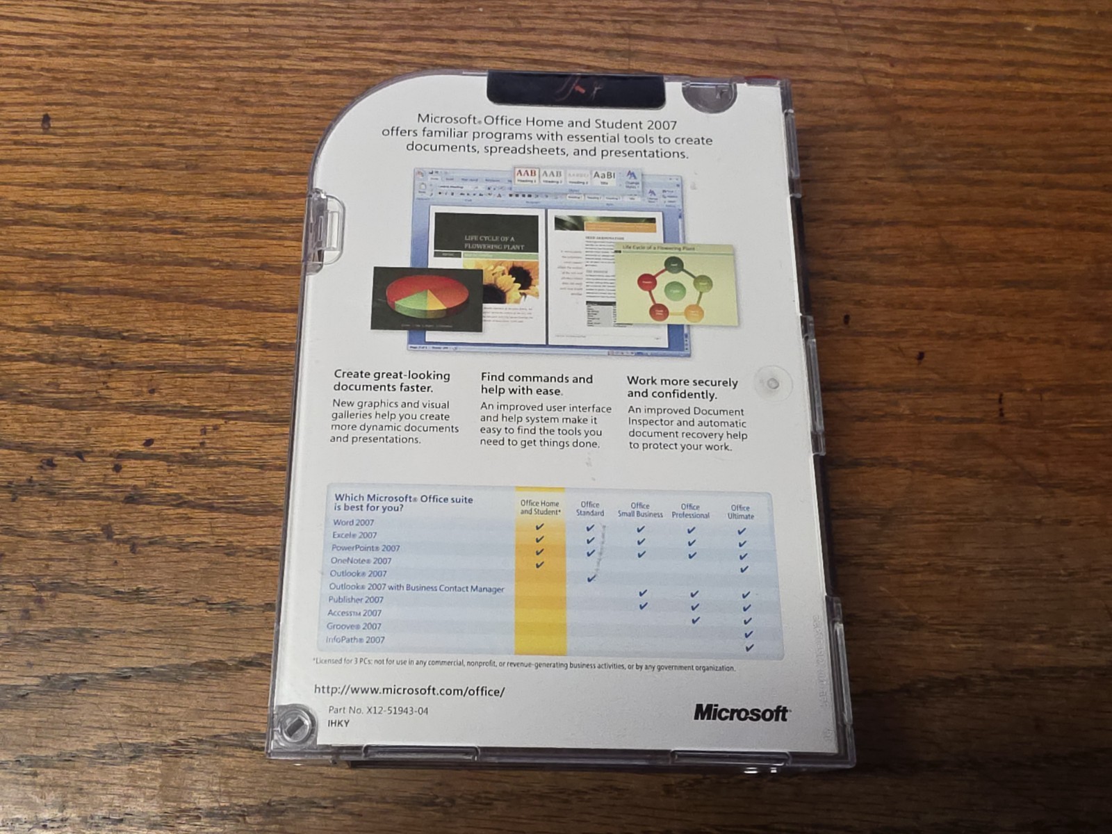 Microsoft MS Office 2007 Home and Student for 3 PCs Full English New Sealed