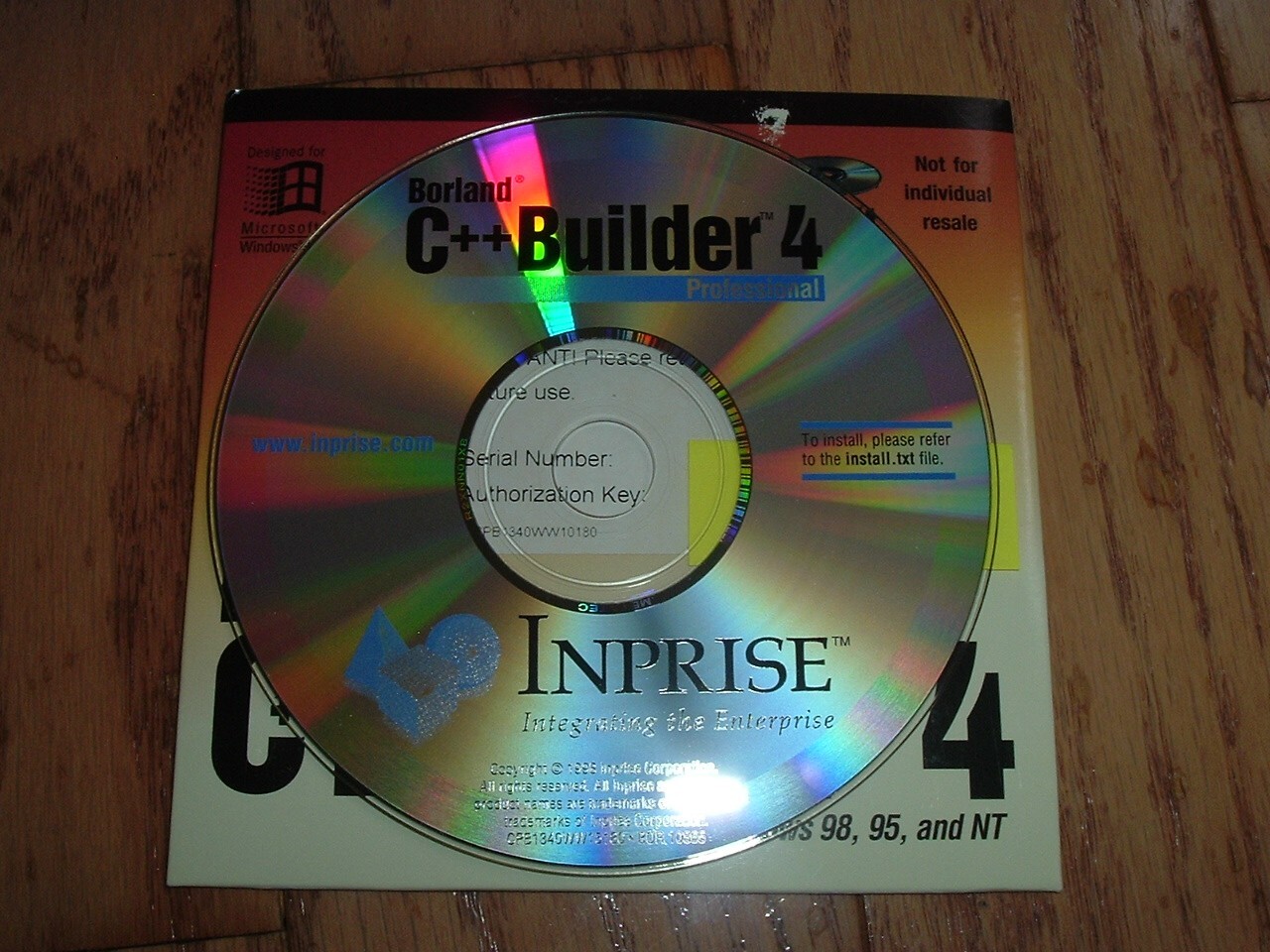 Borland C++ Builder 4 Professional ! original disk with Authorization KEY !