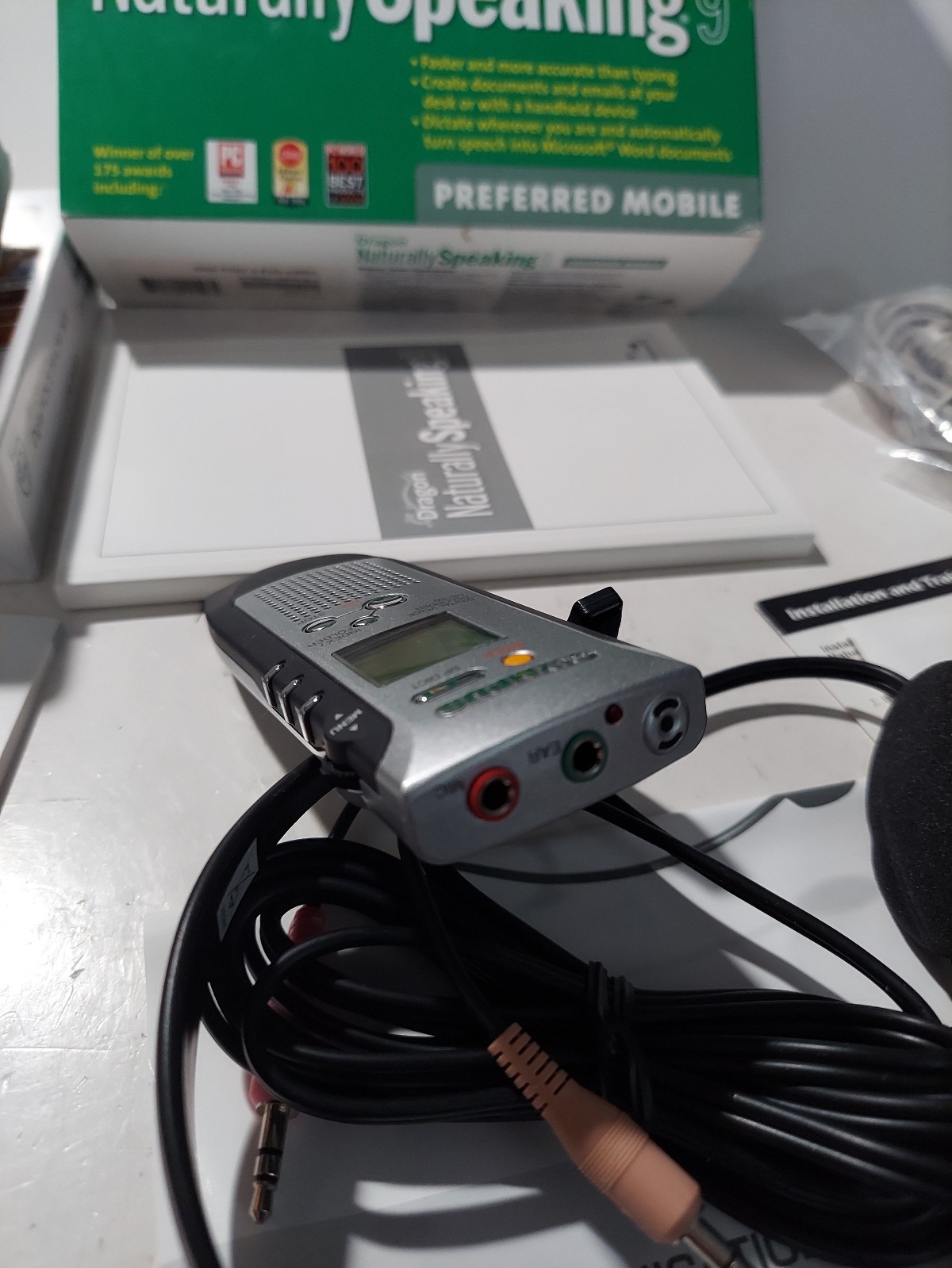Dragon Naturally Speaking 9 Speech Recognition Software w/Headset & Recorders