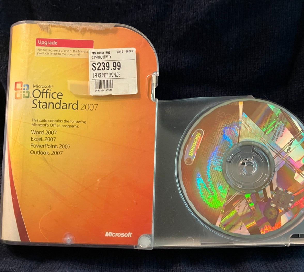 Microsoft Office Standard 2007 Upgrade W/Key Word Excel PowerPoint Outlook w/Box