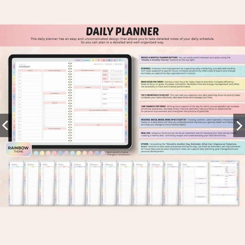 Digital Planner 2025 2026 Undated All In One Daily Weekly Monthly GoodNotes