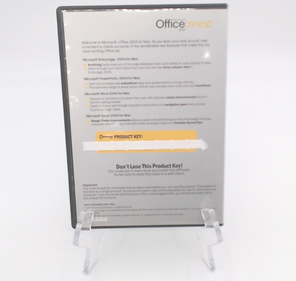 Microsoft Office: Mac 2004 Edition New In Case WIth Product Key F59