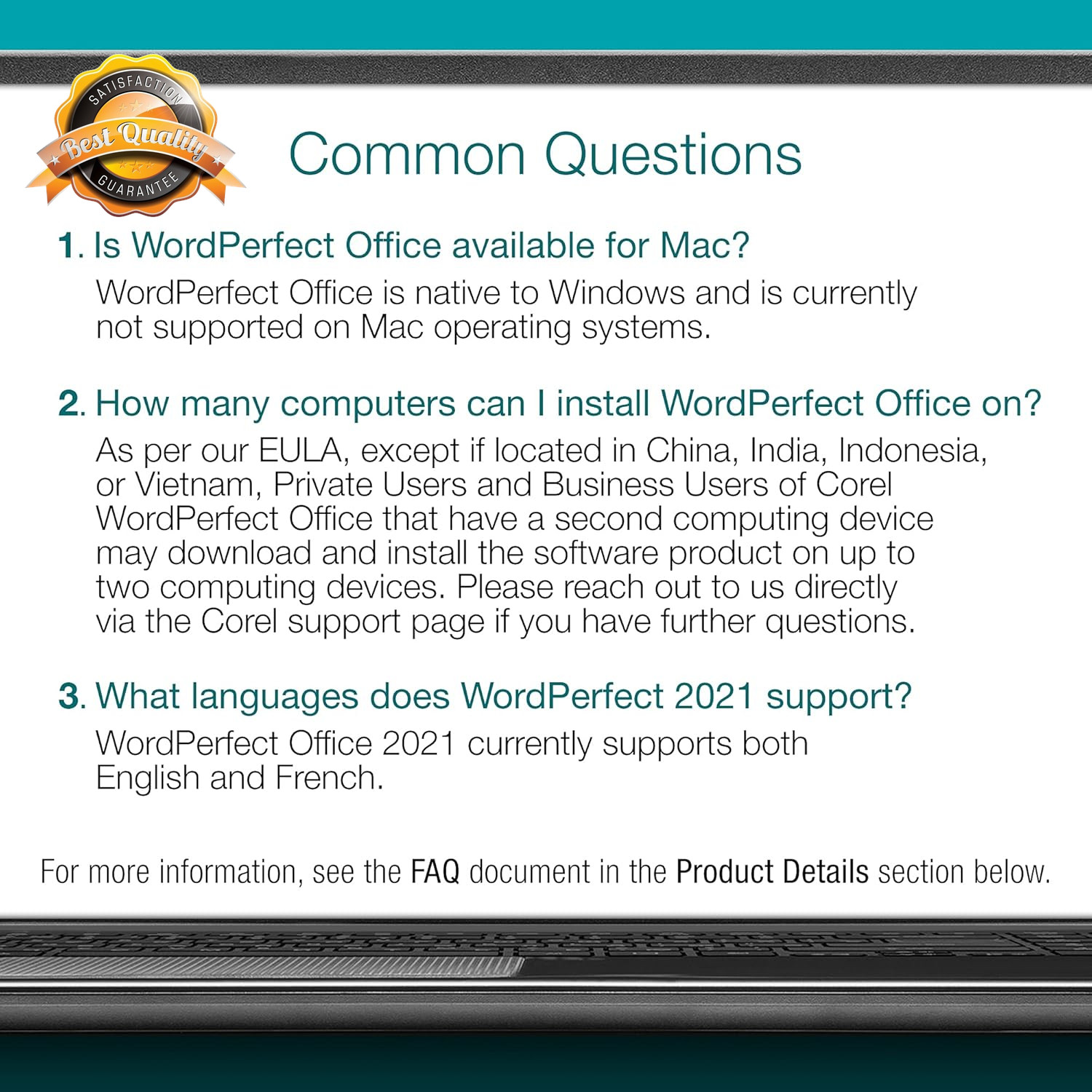 WordPerfect Office Home Student 2021 Word Processor Spreadsheet PC Disc