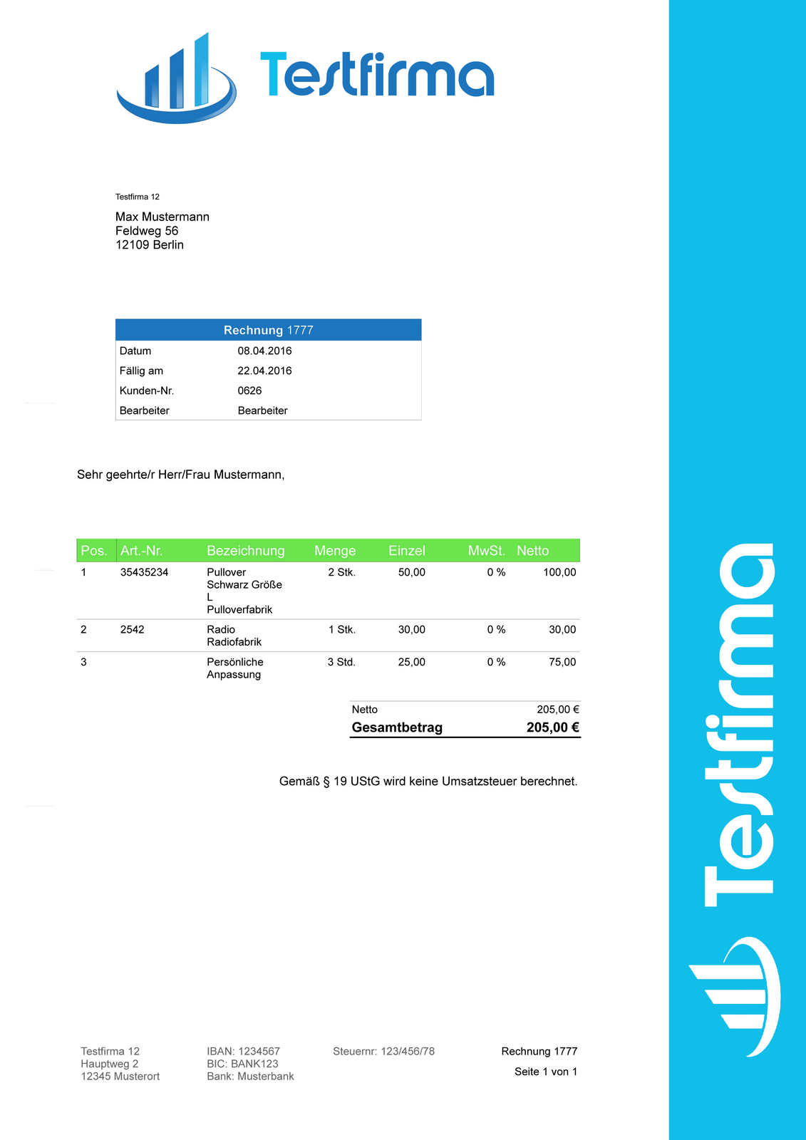 Invoice program, invoice software for dealers, eBay dealers and Amazon dealers IT