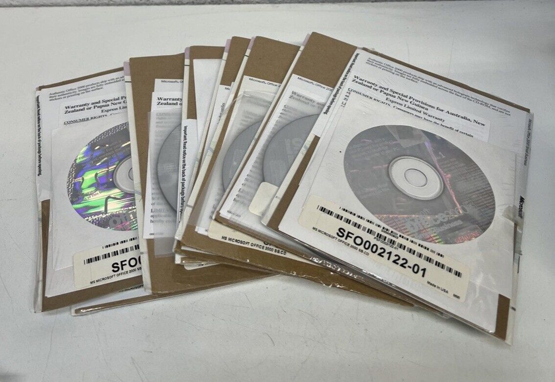 8x Discovering Microsoft Office 2000 Small Business Software Sealed X03-68684 PC