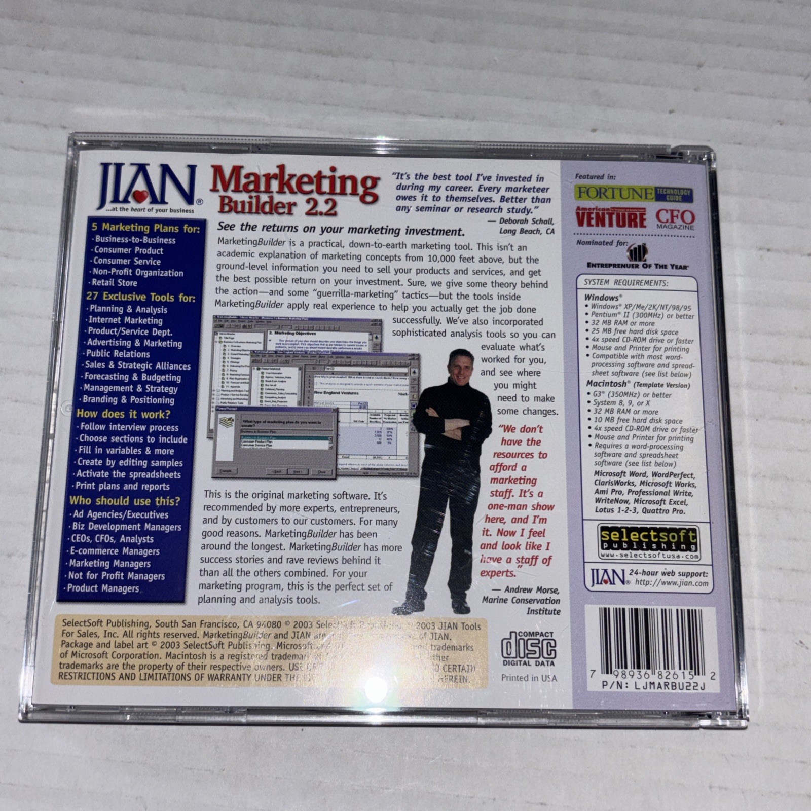 Marketing Builder 2.2 CDRom Software Sales & Market Plan/analysis/implement Win.