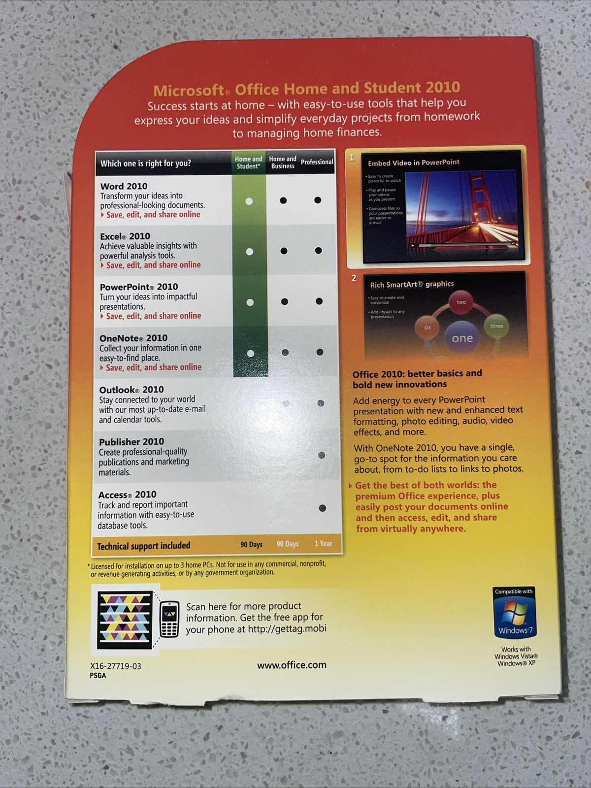 Microsoft Office Home and Student 2010 Software for Windows (79G-02144)