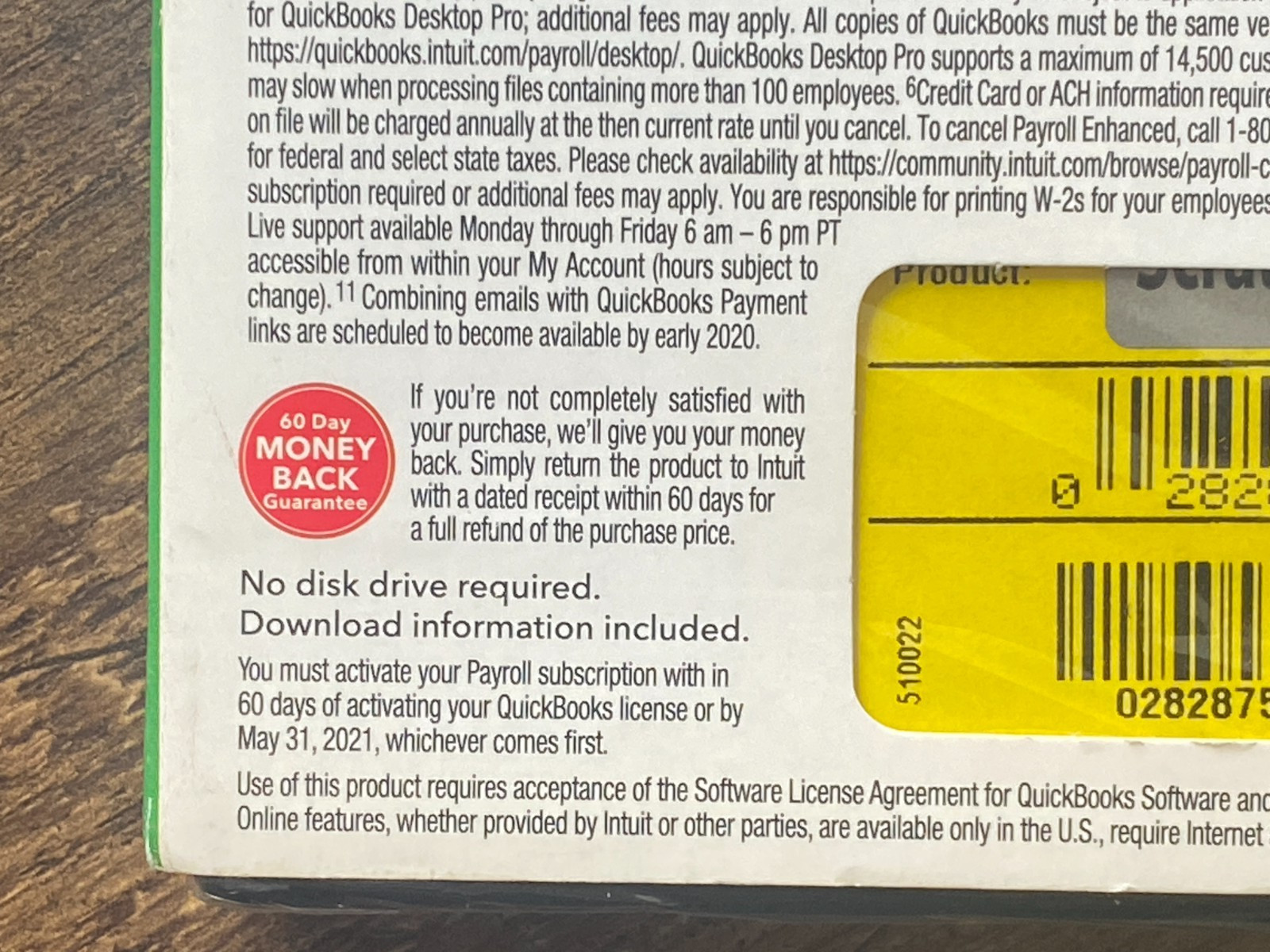 Quickbooks Desktop Pro 2020 Windows Payroll Enhanced – NO Subscription – Sealed