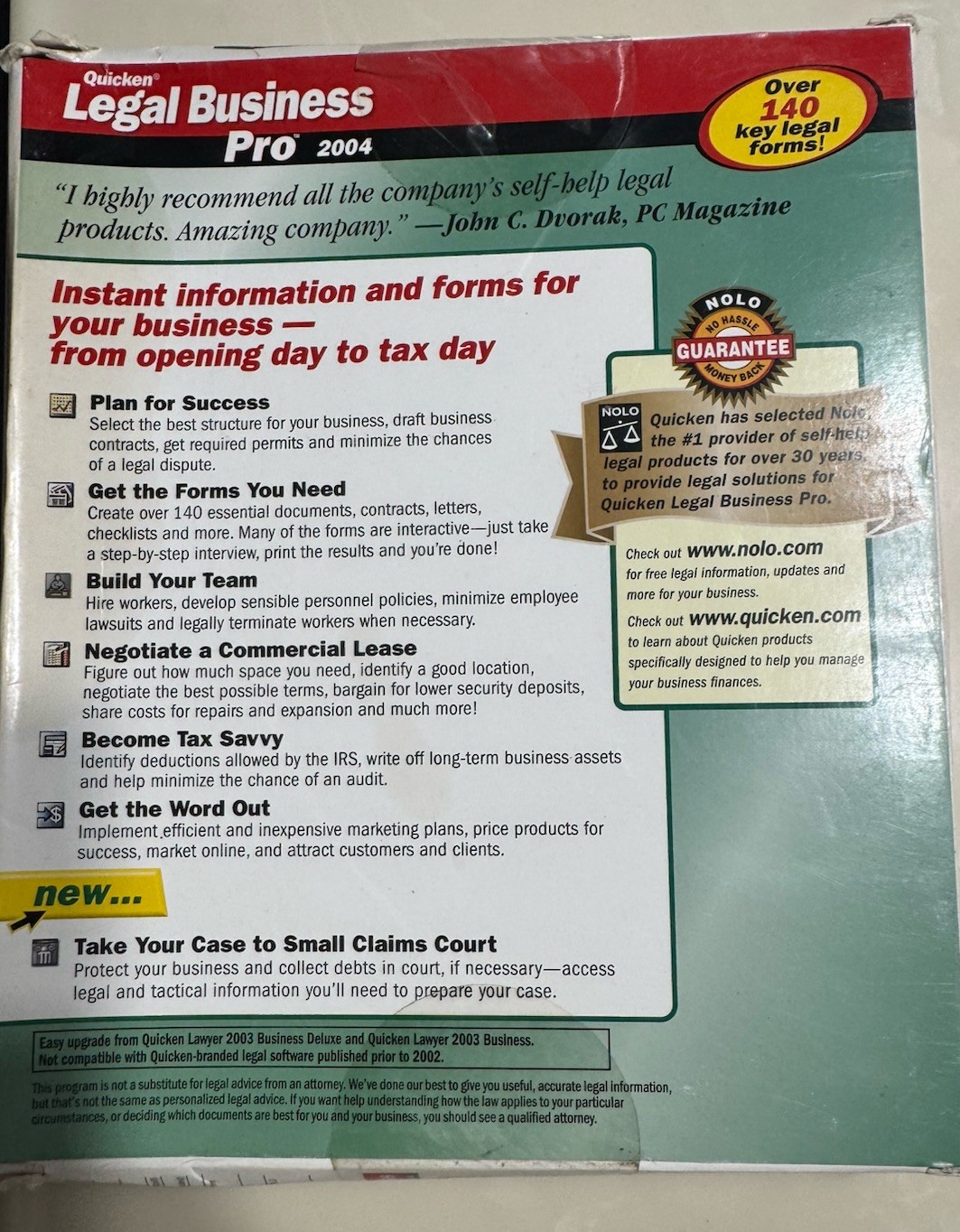 🔥 NOLO 2004 Quicken Legal Business Pro Contracts Forms CD & Download Legalzoom
