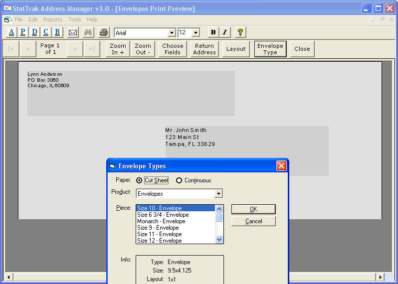 StatTrak Address Manager, address book software
