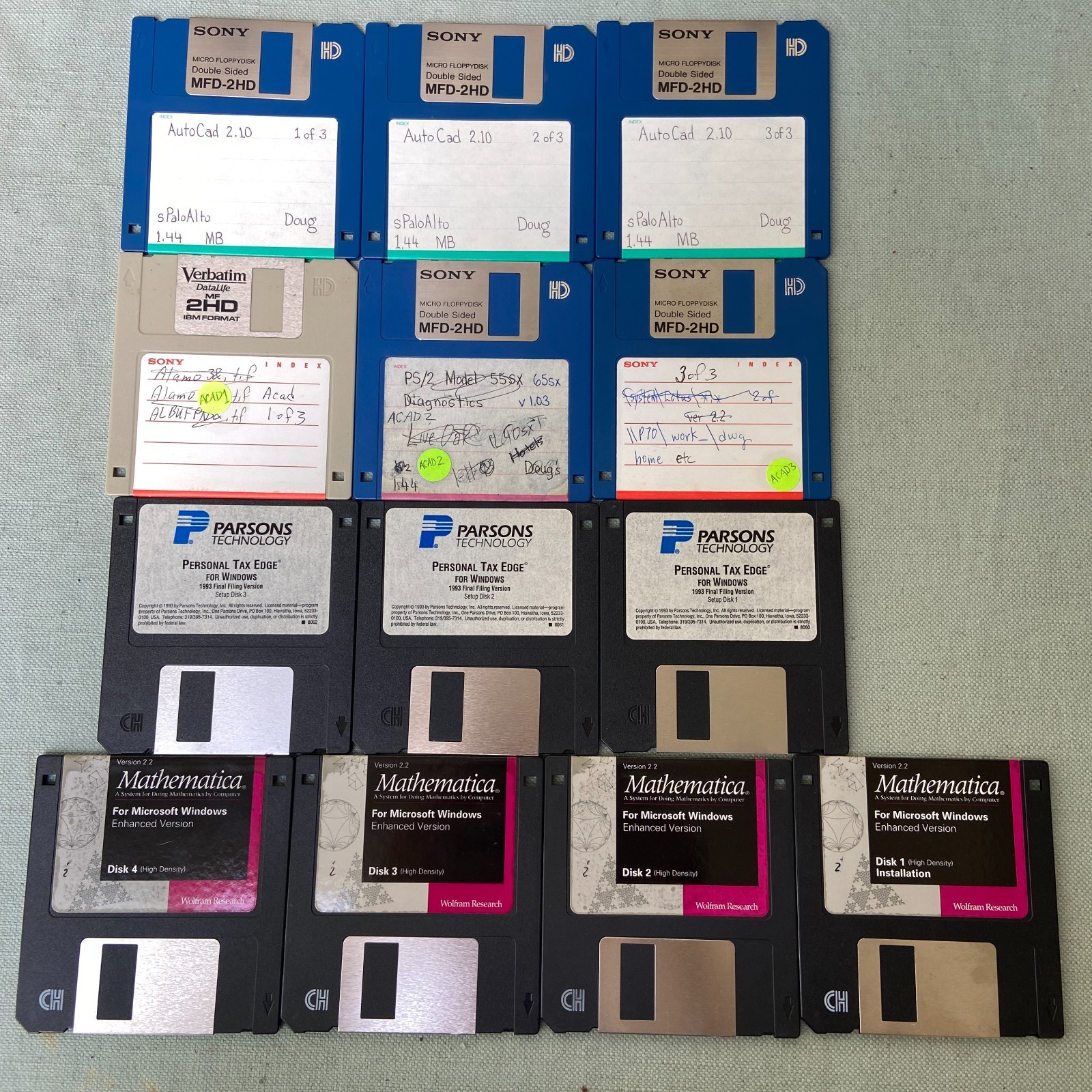 Software Lot 3.5” Planix Home Autocad Mathematica MathCad DesignCad SolidBuilder
