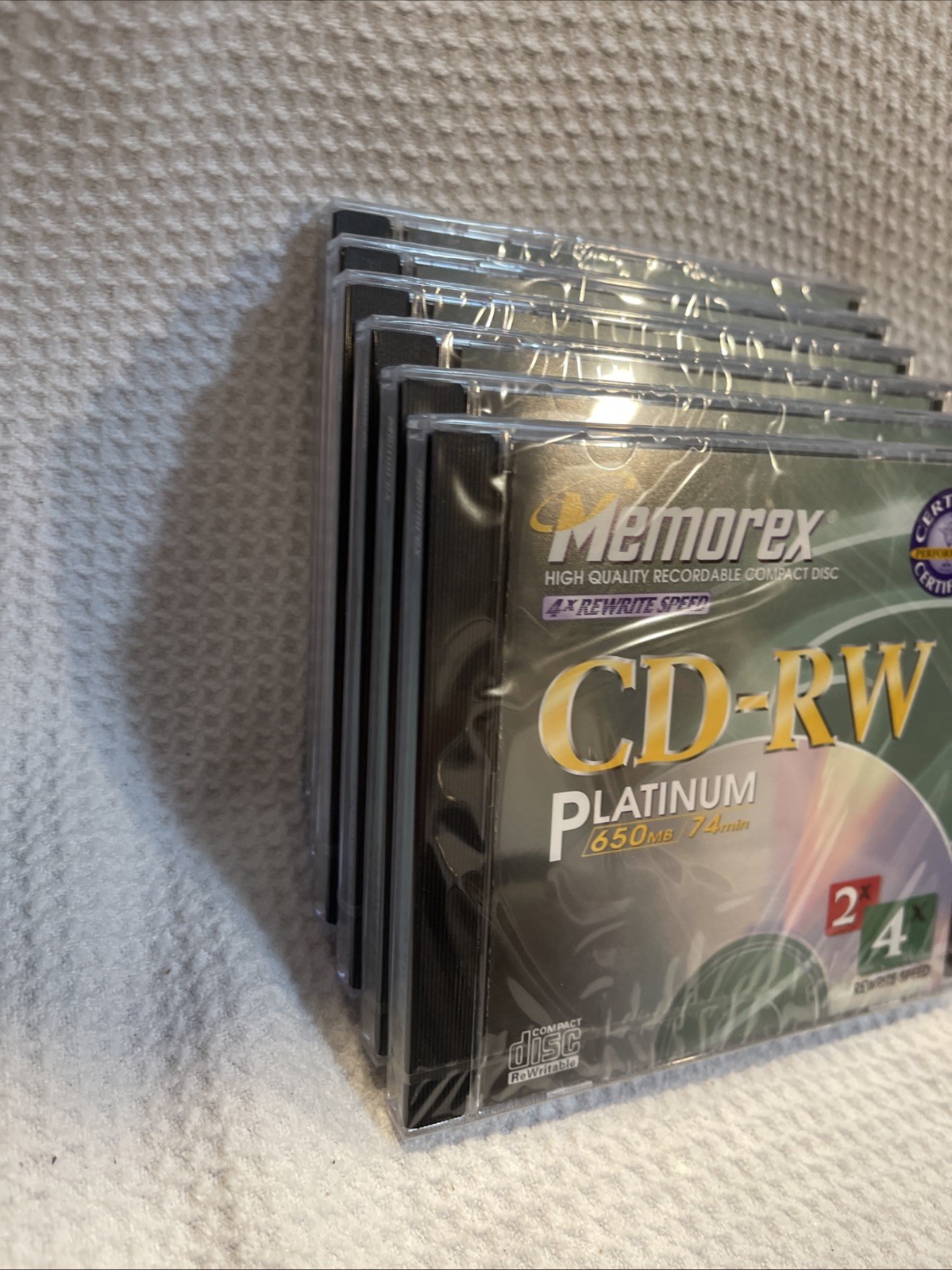 Memorex CD-RW Platinum 650MB 74min Vintage Blank Media Lot of 6 Rewritable, New