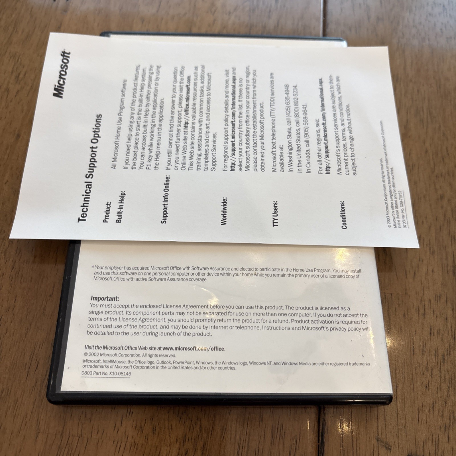 MICROSOFT OFFICE XP Professional Home Use License 2002 Version W/KEY