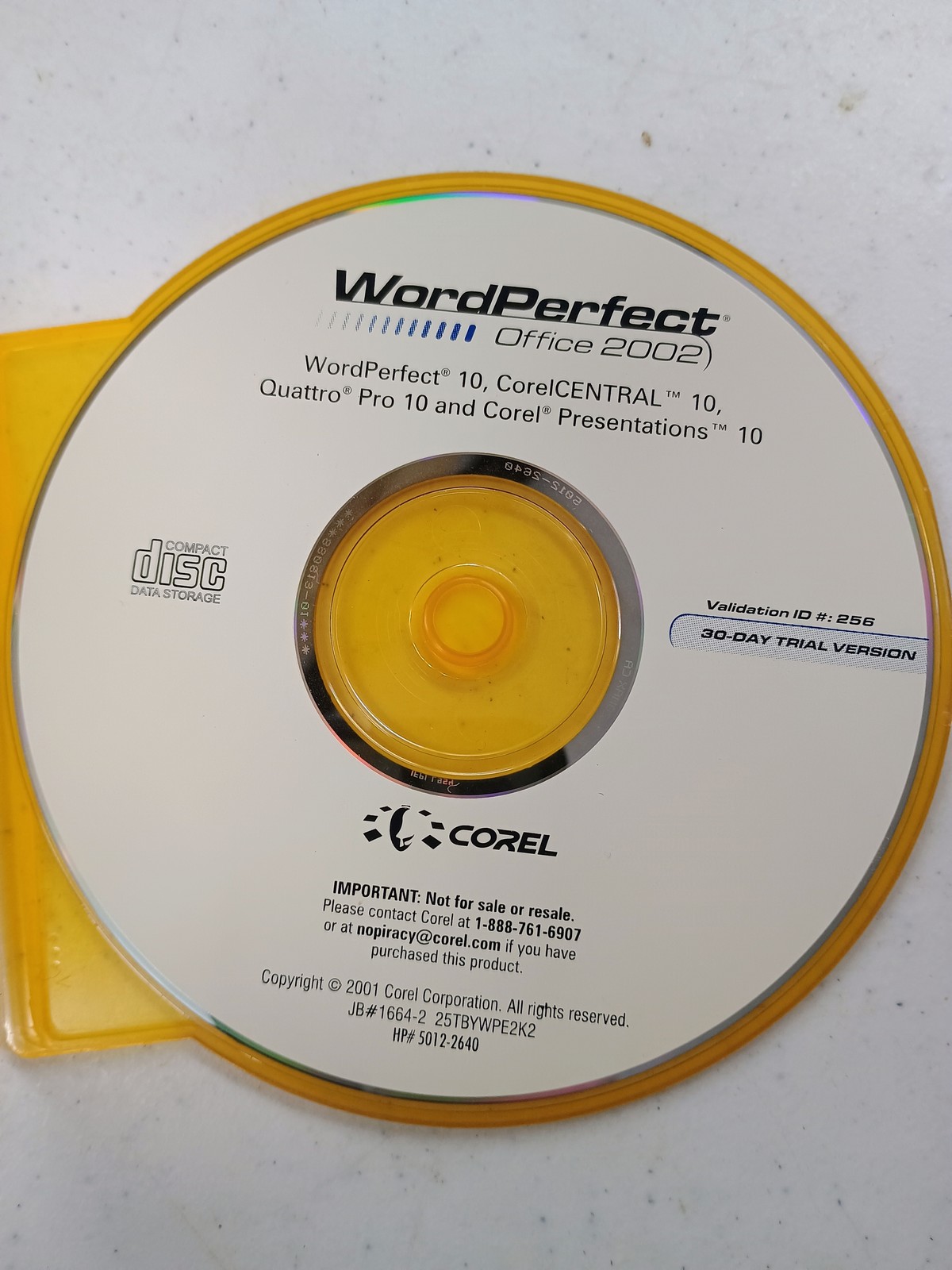 Corel WordPerfect Office 2002 Trial CD – WordPerfect 10, Quattro Pro 10