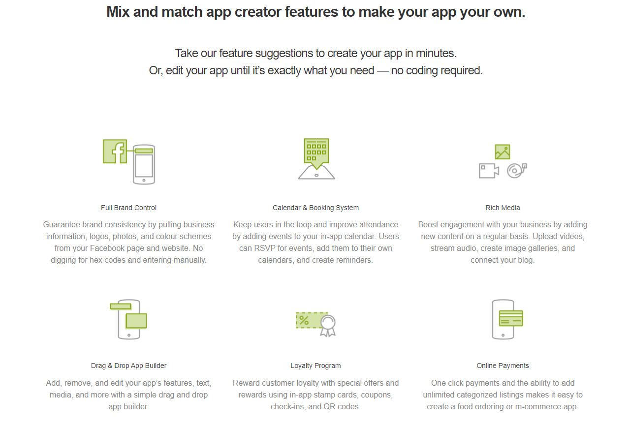 Cell phone app software, templet easy to create any type of business Apps