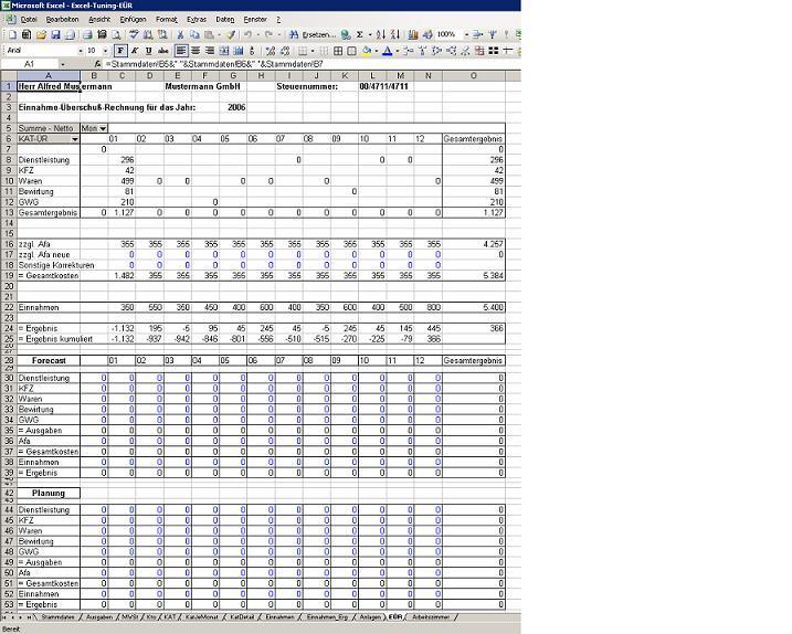 Einnahme- Überschußrechnung/Umsatzsteuererklärung Excel 2022