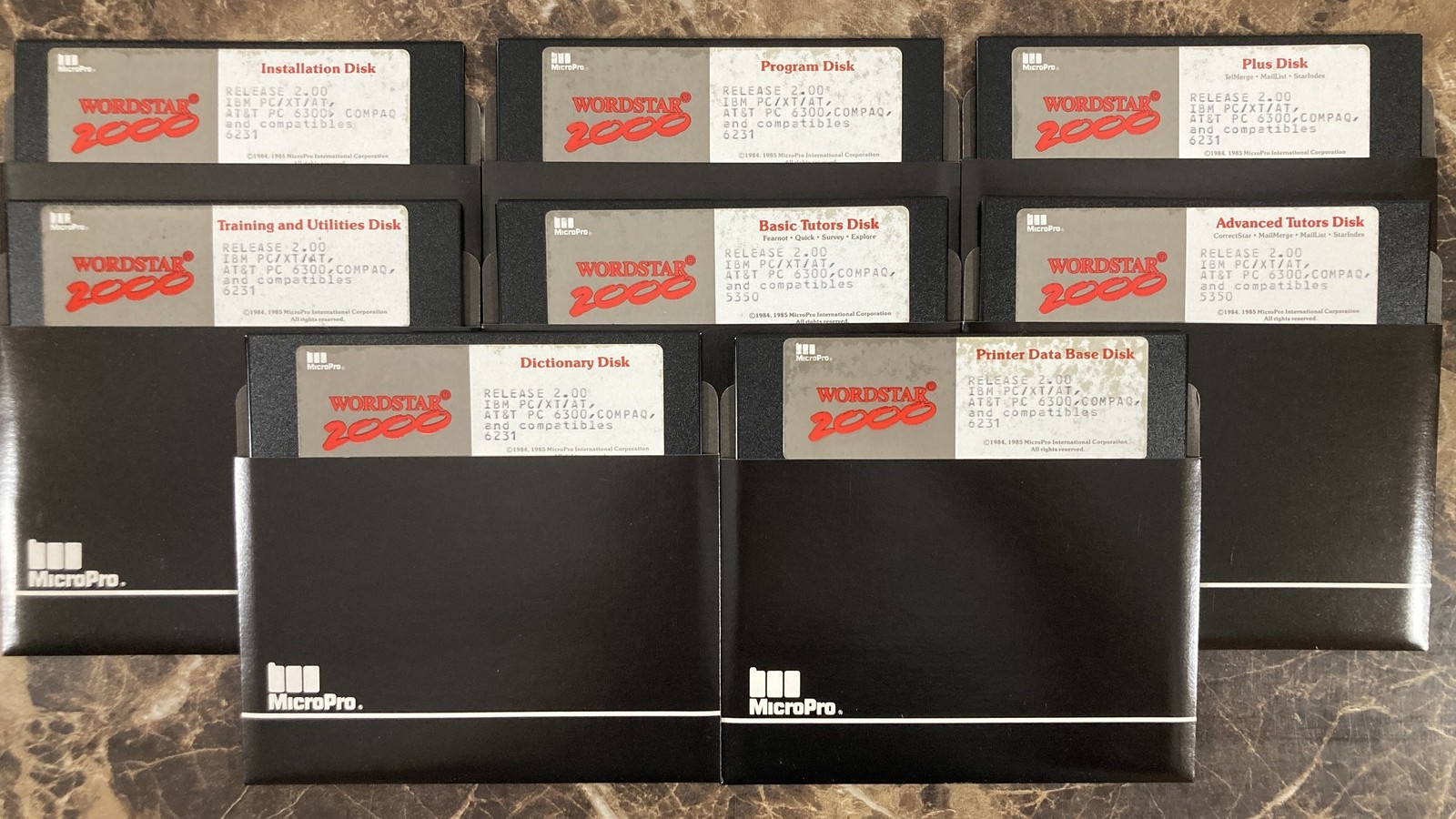 WordStar 2000 Release 2.00 Vintage Floppy Disk Set MicroPro IBM PC XT AT DOS