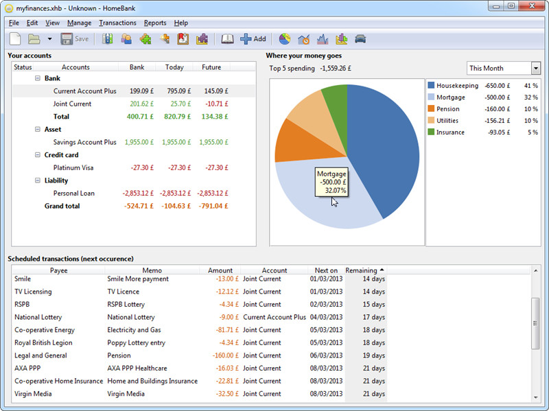 HomeBank Personal Finance software for Home and Business Accounting