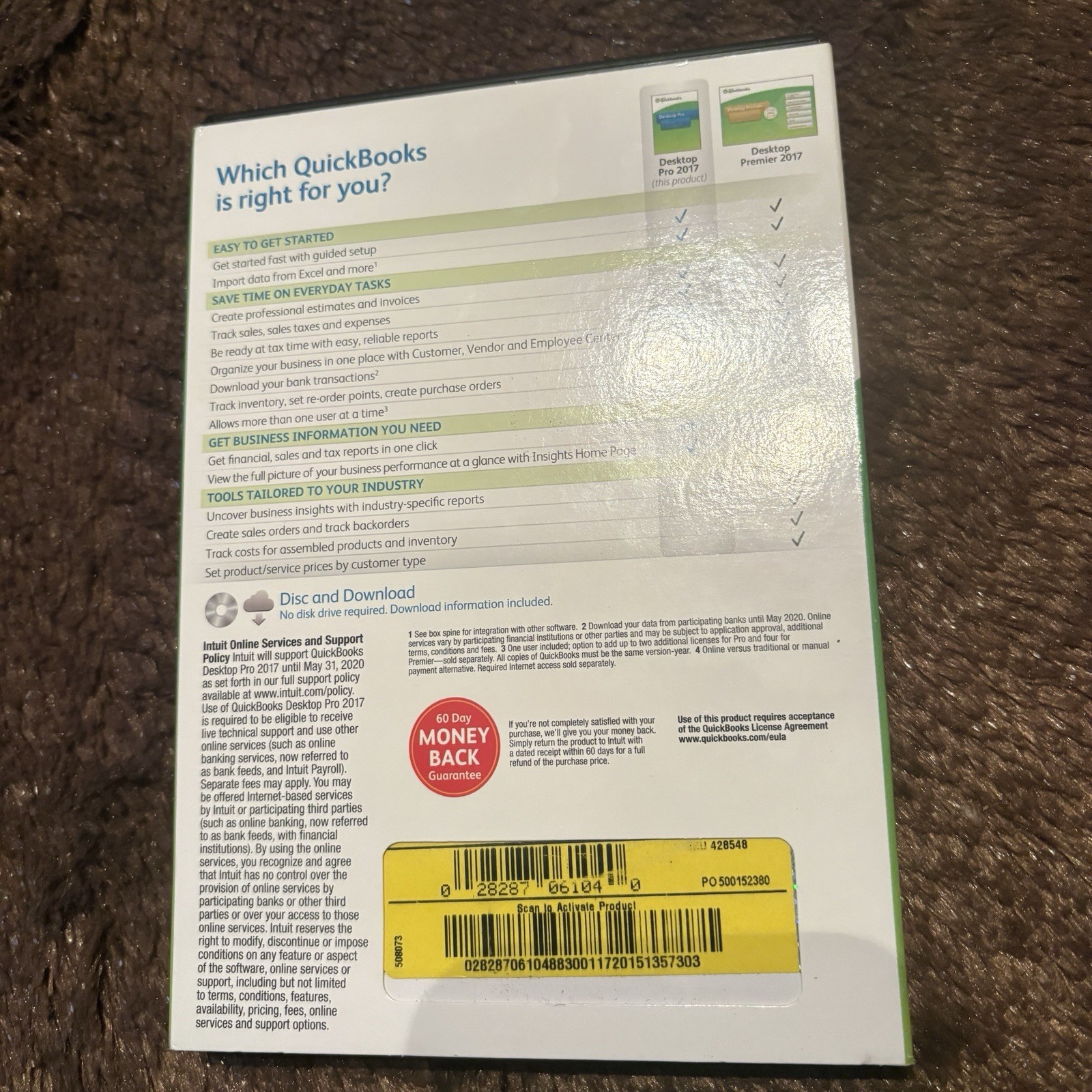Intuit QuickBooks Desktop Pro 2017 Small Business Accounting Software