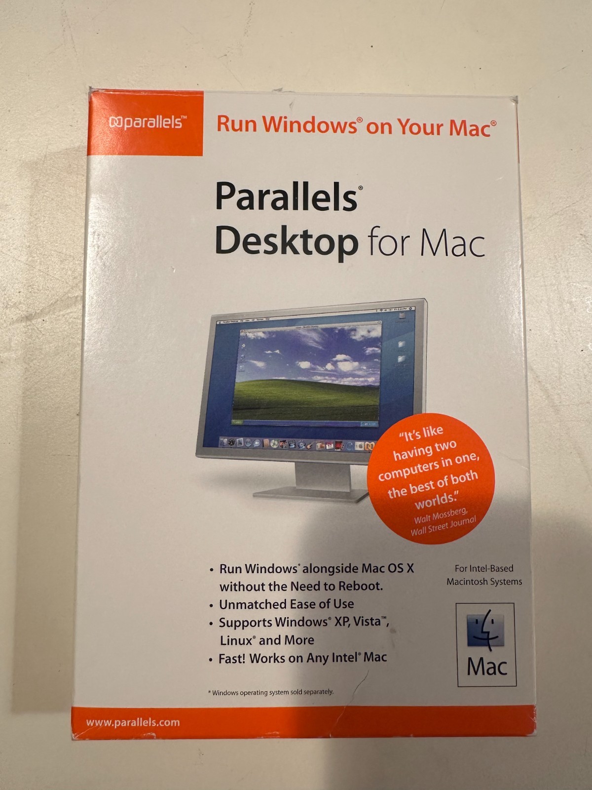 Parallels Desktop for Mac OS X 10.4 on CD (vintage, old version)