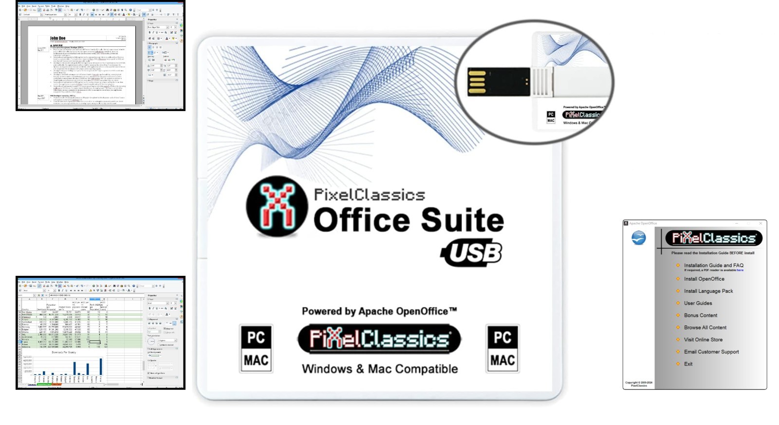 Complete Office Suite 2025 on USB with Free Lifetime Updates for Windows & Mac