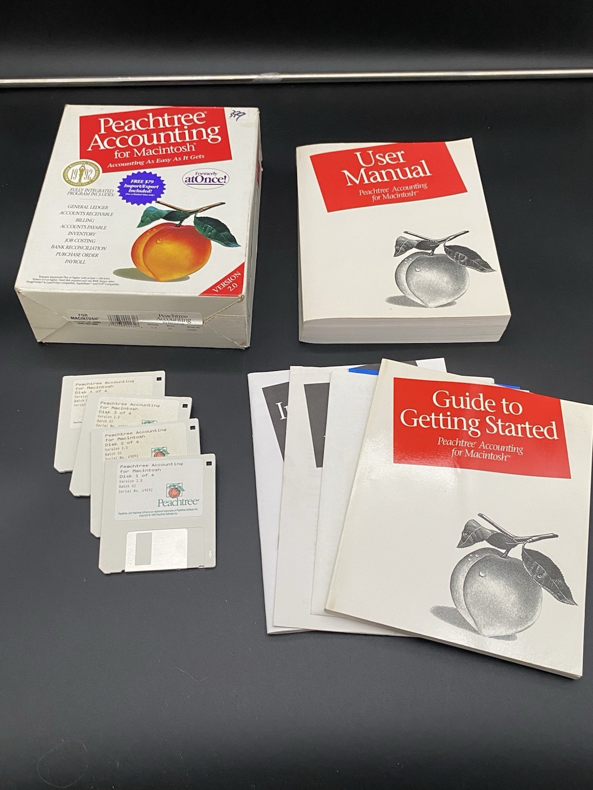 Peachtree Accounting for MAC Version 2.0 Vintage Software Floppy 1992
