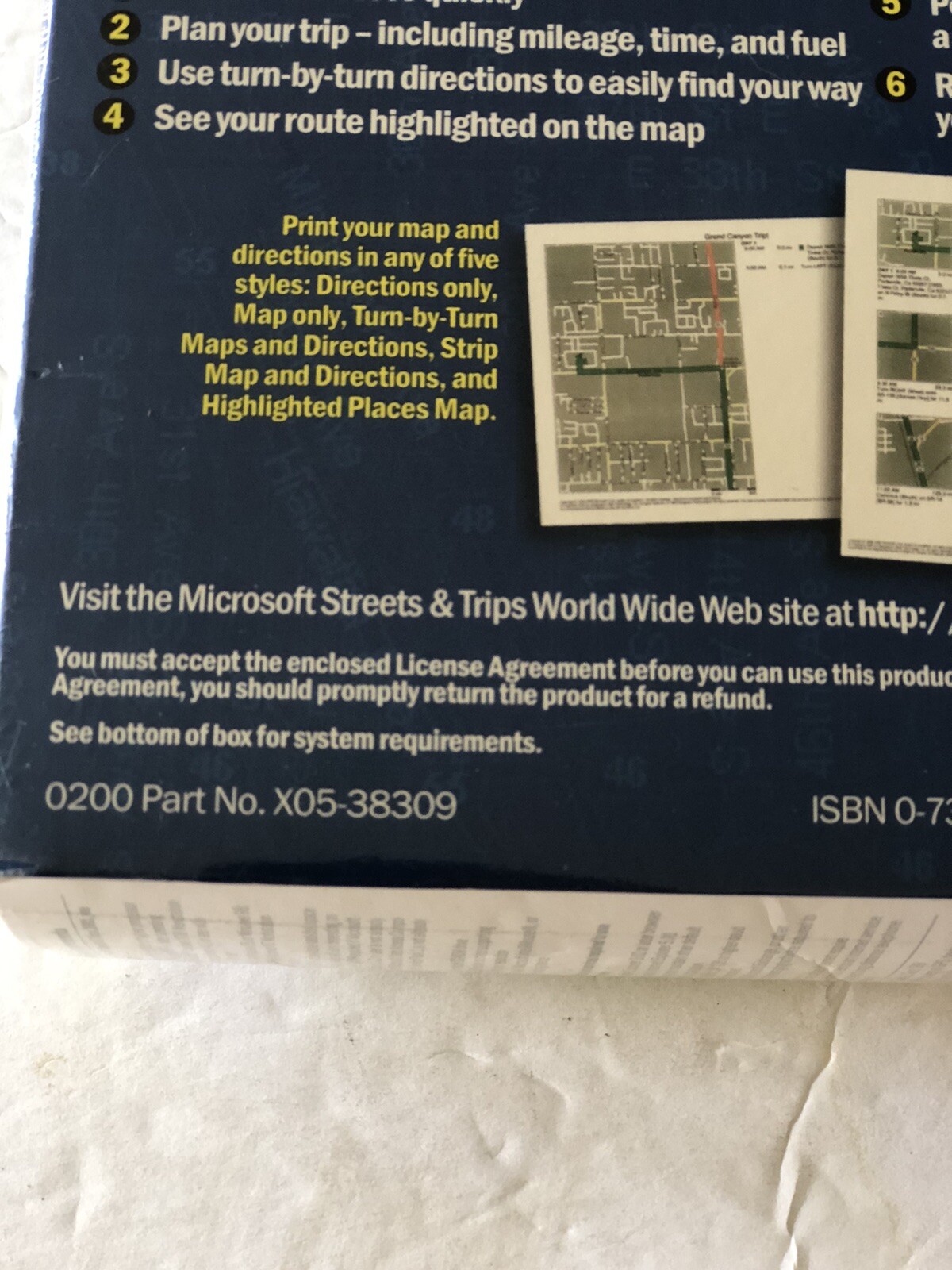 Microsoft Streets & Trips 2001 PC Software Program Bigbox Big Box