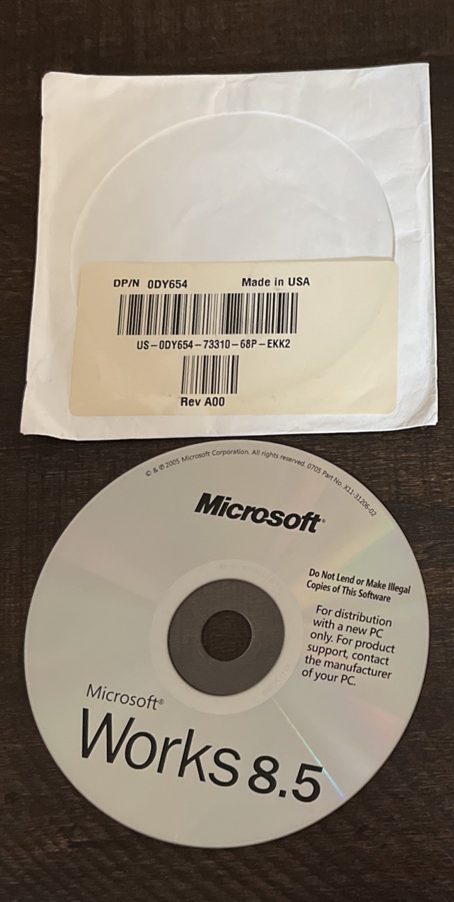 Genuine Microsoft Works 8.5 Office 2003 W/Trial Key