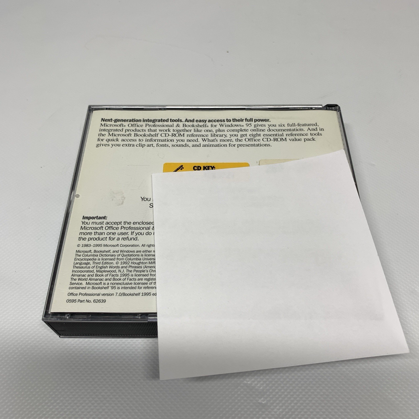 Microsoft Office Professional & Bookshelf Designed for Windows 95 (CD-Rom W/Key)