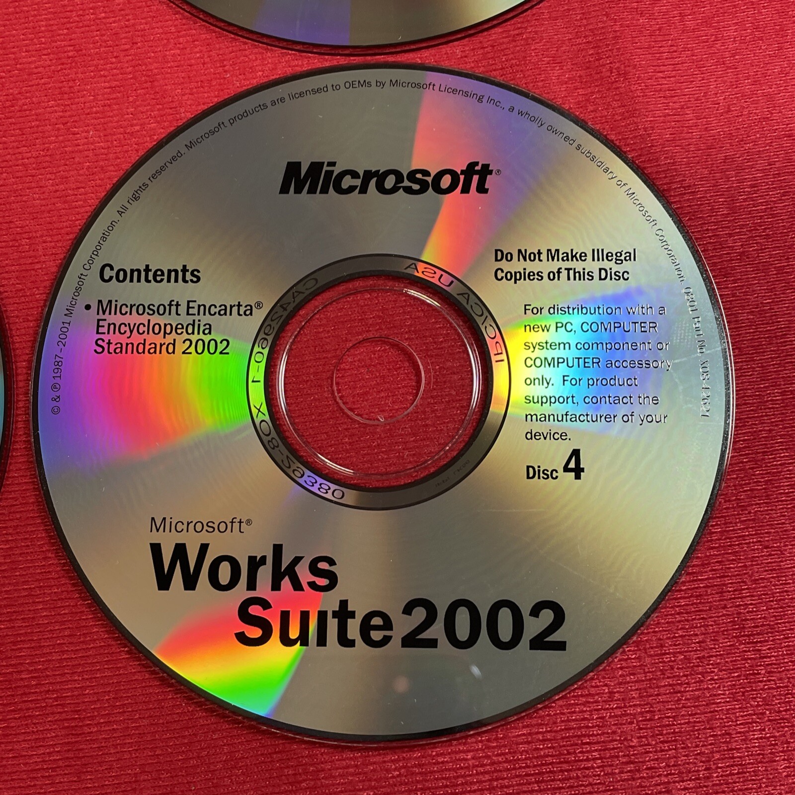Microsoft Works Suite 2002 PC 5 CD-ROMs Word 2002 With Product Key Great