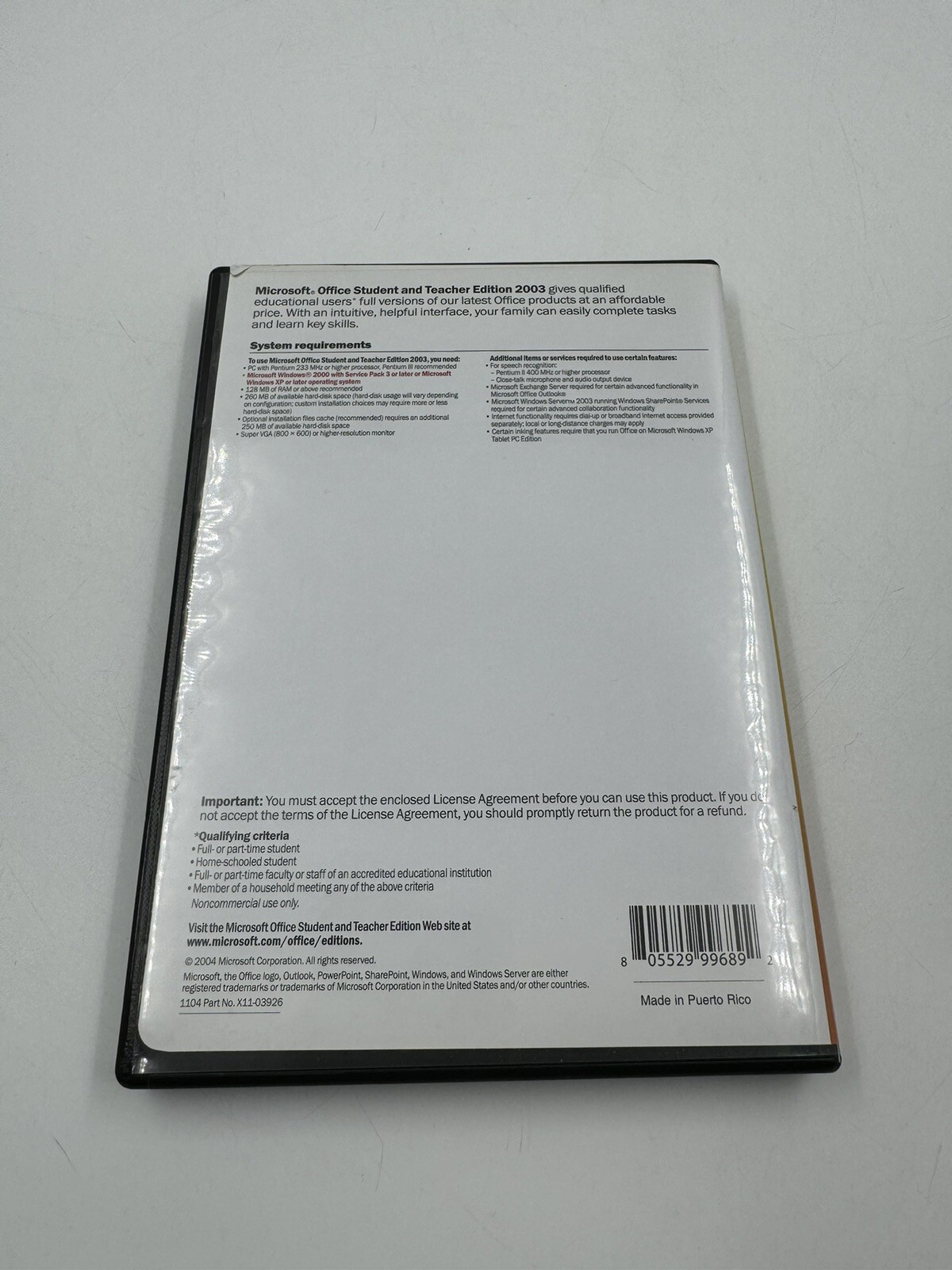 Microsoft Office 2003 Student and Teacher Edition (Retail) (3 User/s) – Full…