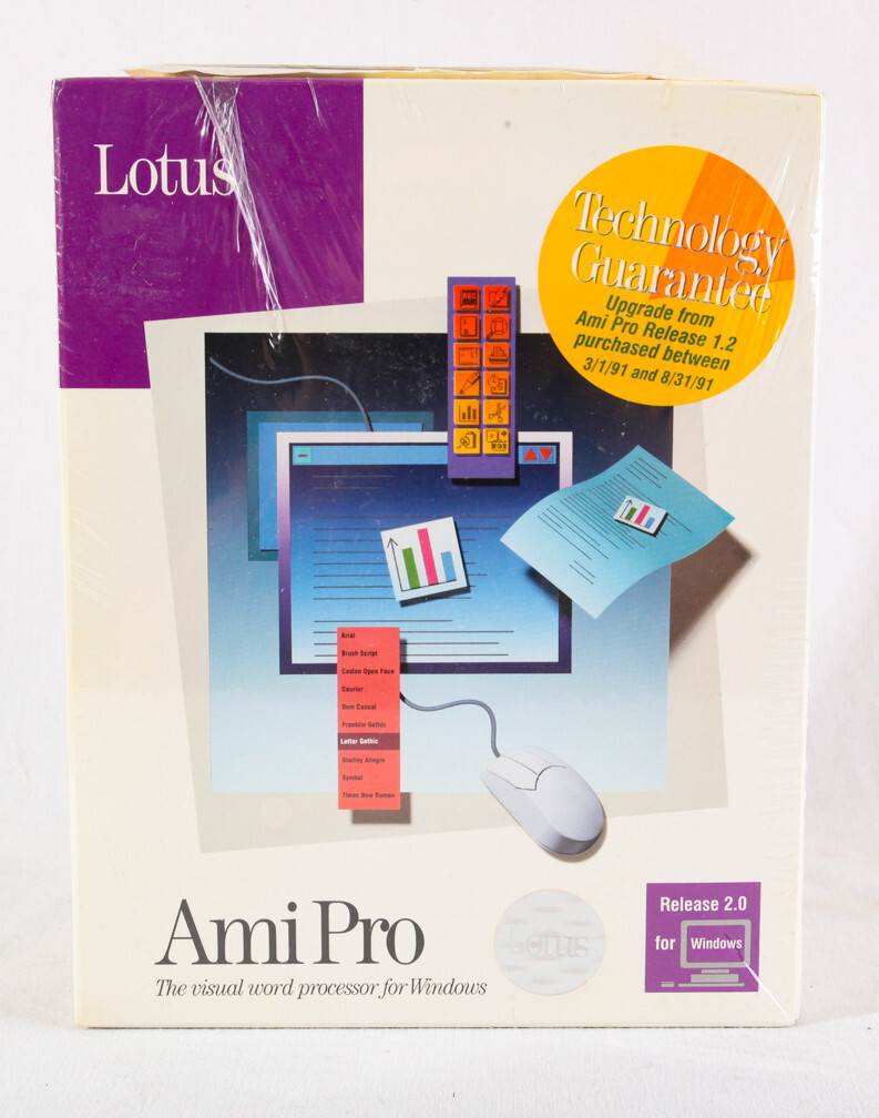 Lotus AmiPro Word Processor V 2.0 for Windows, Upgrade, 1991, Sealed