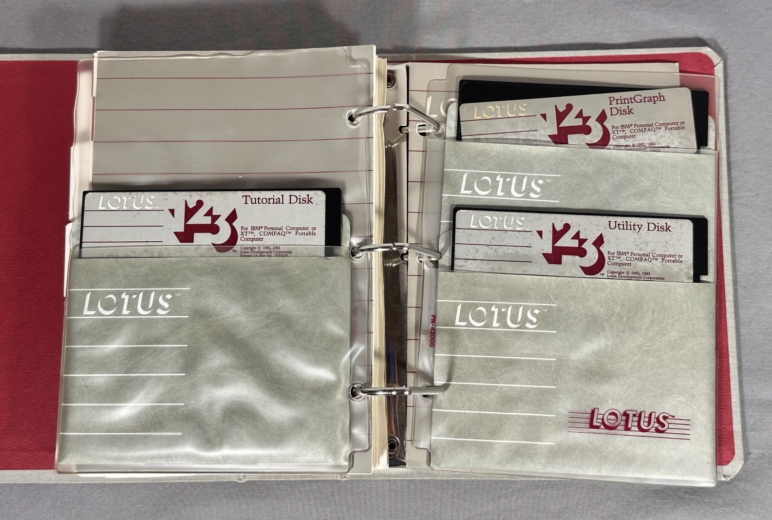 Vintage Lotus 1-2-3 Release 1A User Manual Binder with Floppy Disks IBM XT PC