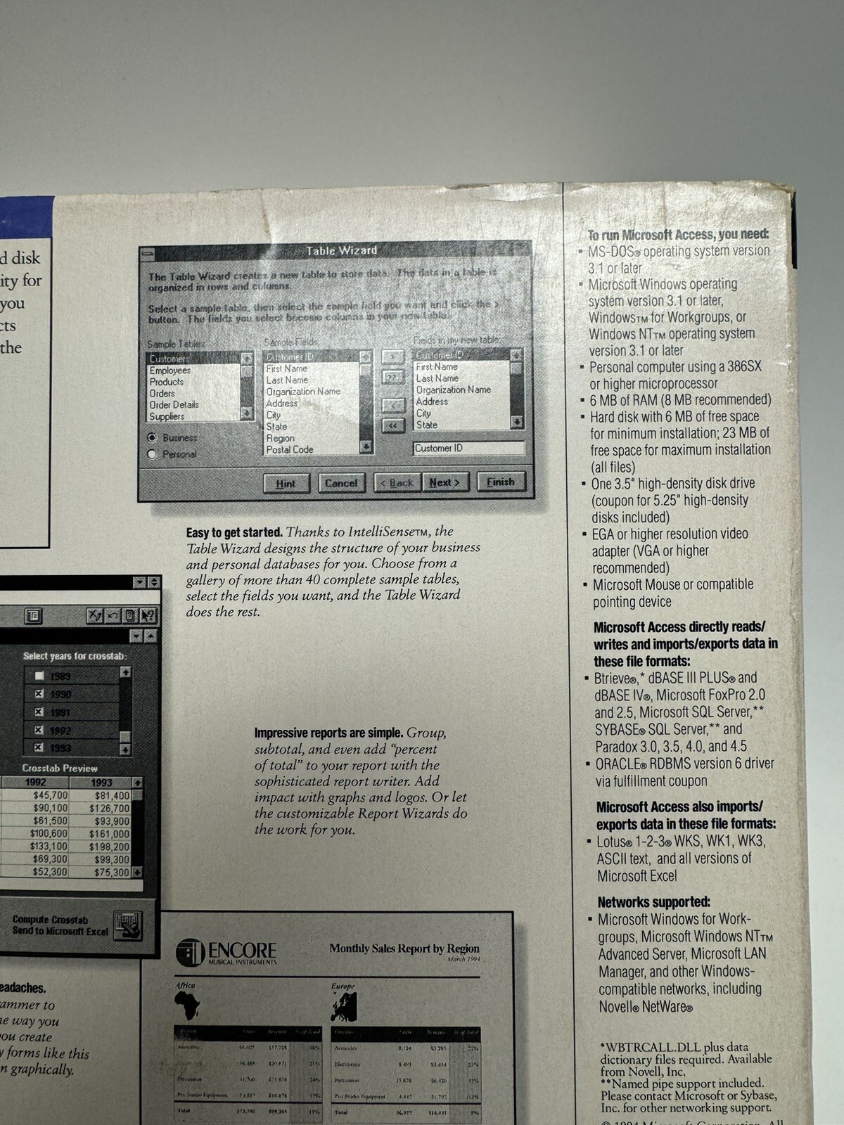 VINTAGE 1994 NOS Microsoft Office Access Version 2.0 Database Management System
