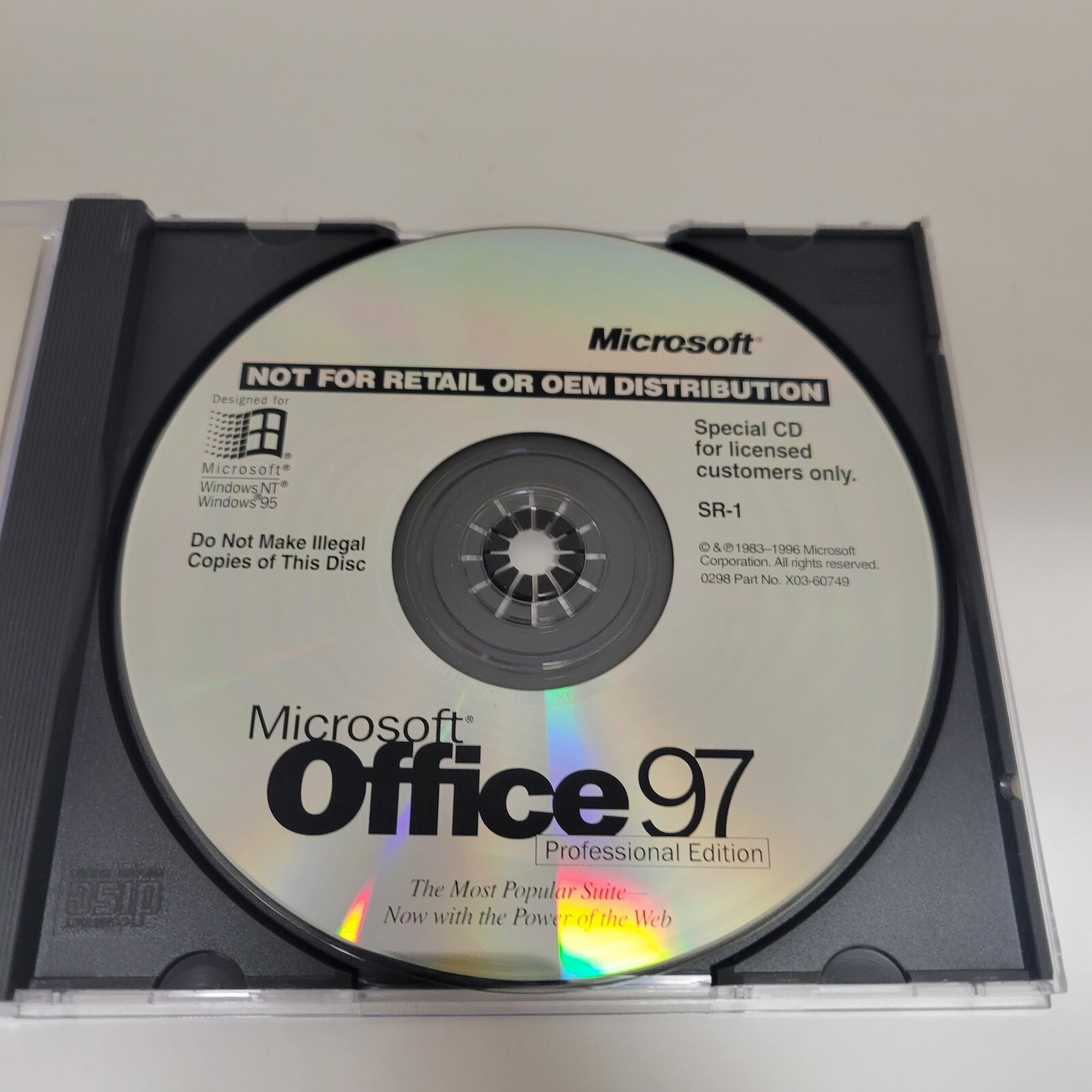 Vintage Microsoft Office 97 Professional Edition SR1 w/ CD Key Windows NT 95