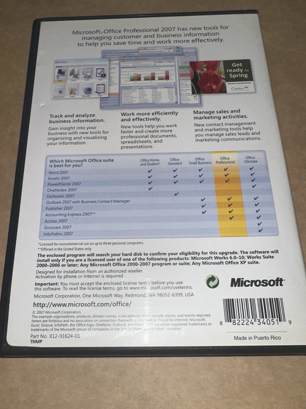 Microsoft Office Home and Student 2007 Service Desk Edition w/ Product Key CIB