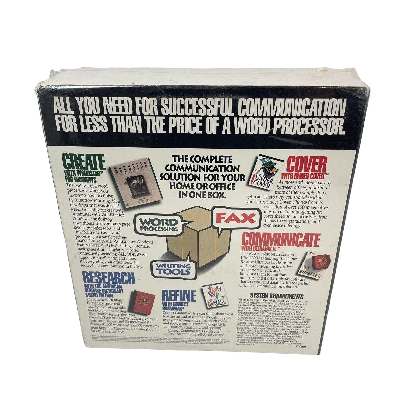 WordStar Box Office For Windows Version 1.5 Windows 3.0 Home Office 1992 Sealed