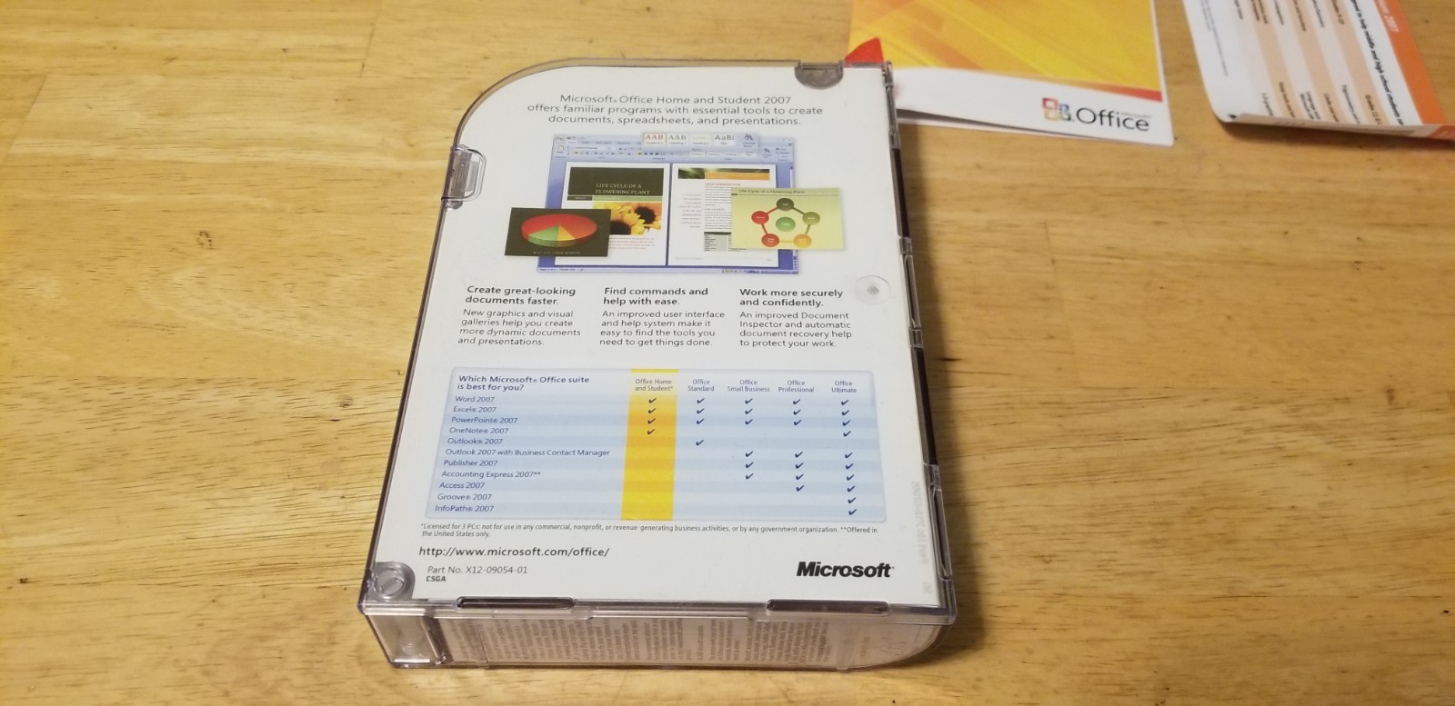 Microsoft MS Office Home and Student 2007 Word Excel PowerPoint OneNote W/ Key